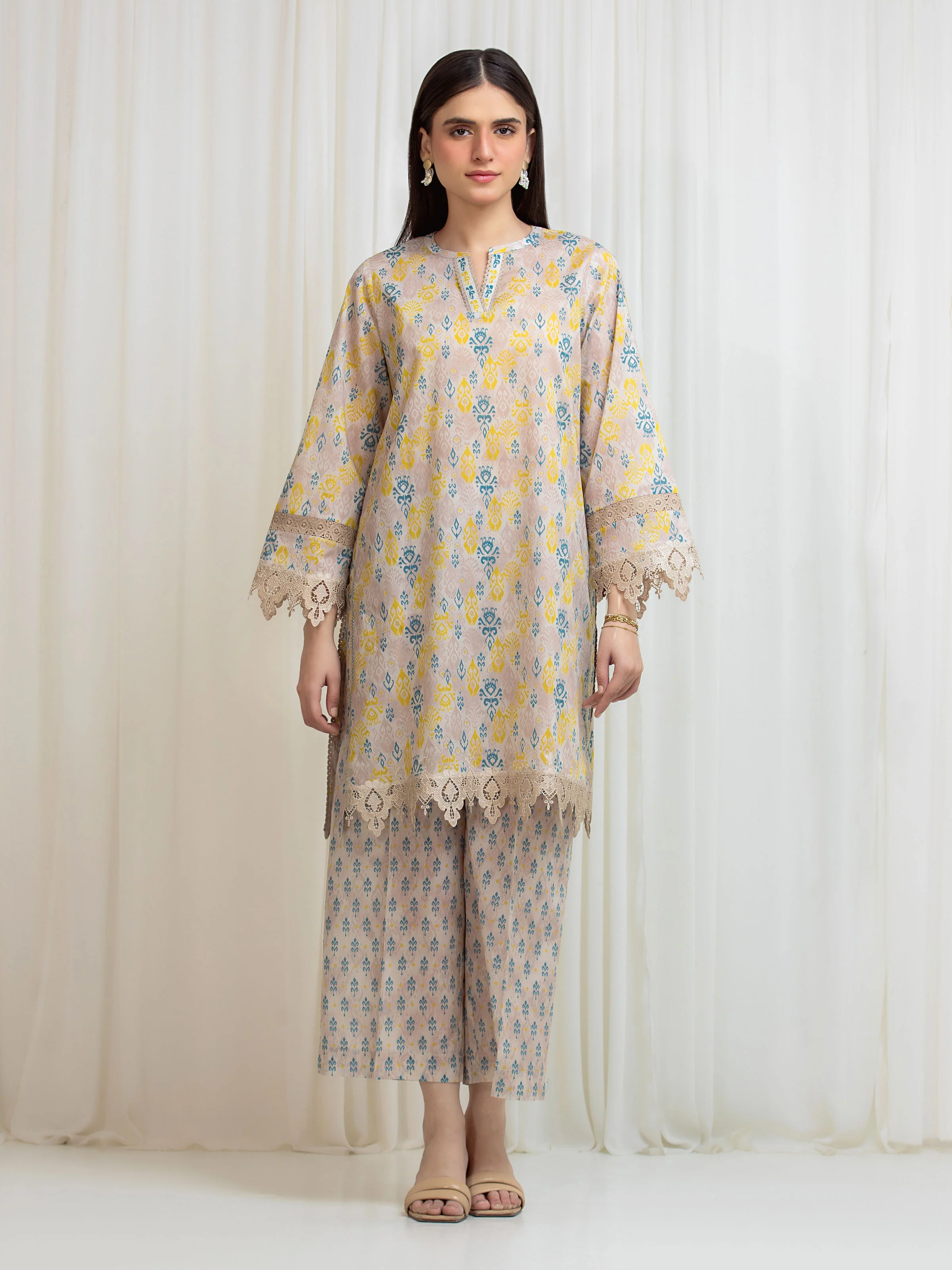 Unstitched Printed Lawn Shirt Trouser - EWU6A1-36814ST
