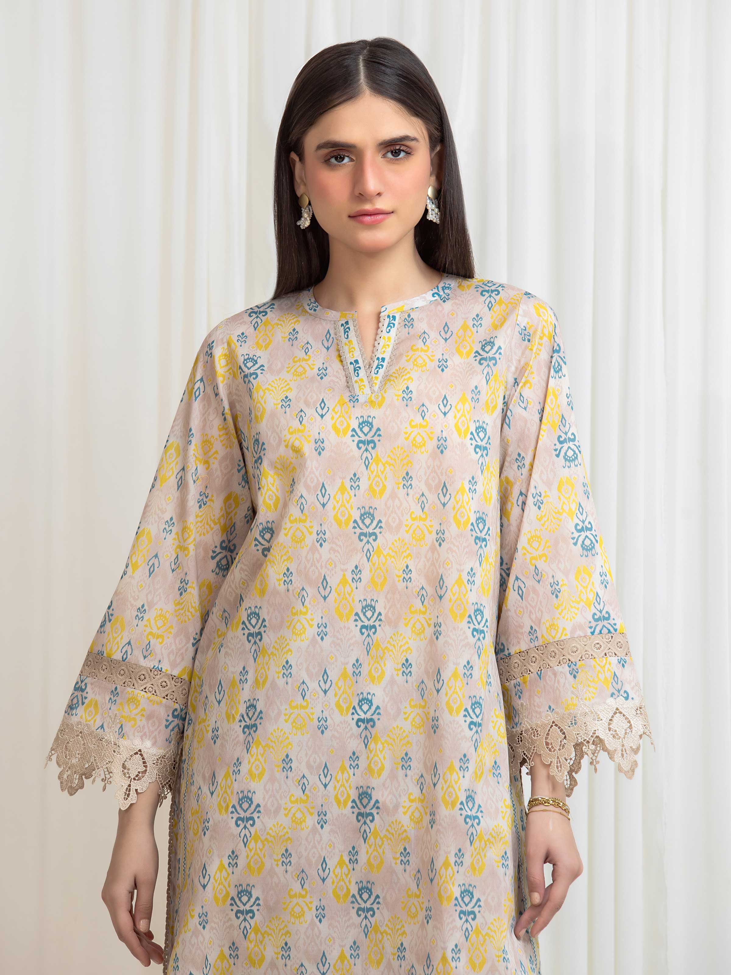 Unstitched Printed Lawn Shirt Trouser - EWU6A1-36814ST - Image 2