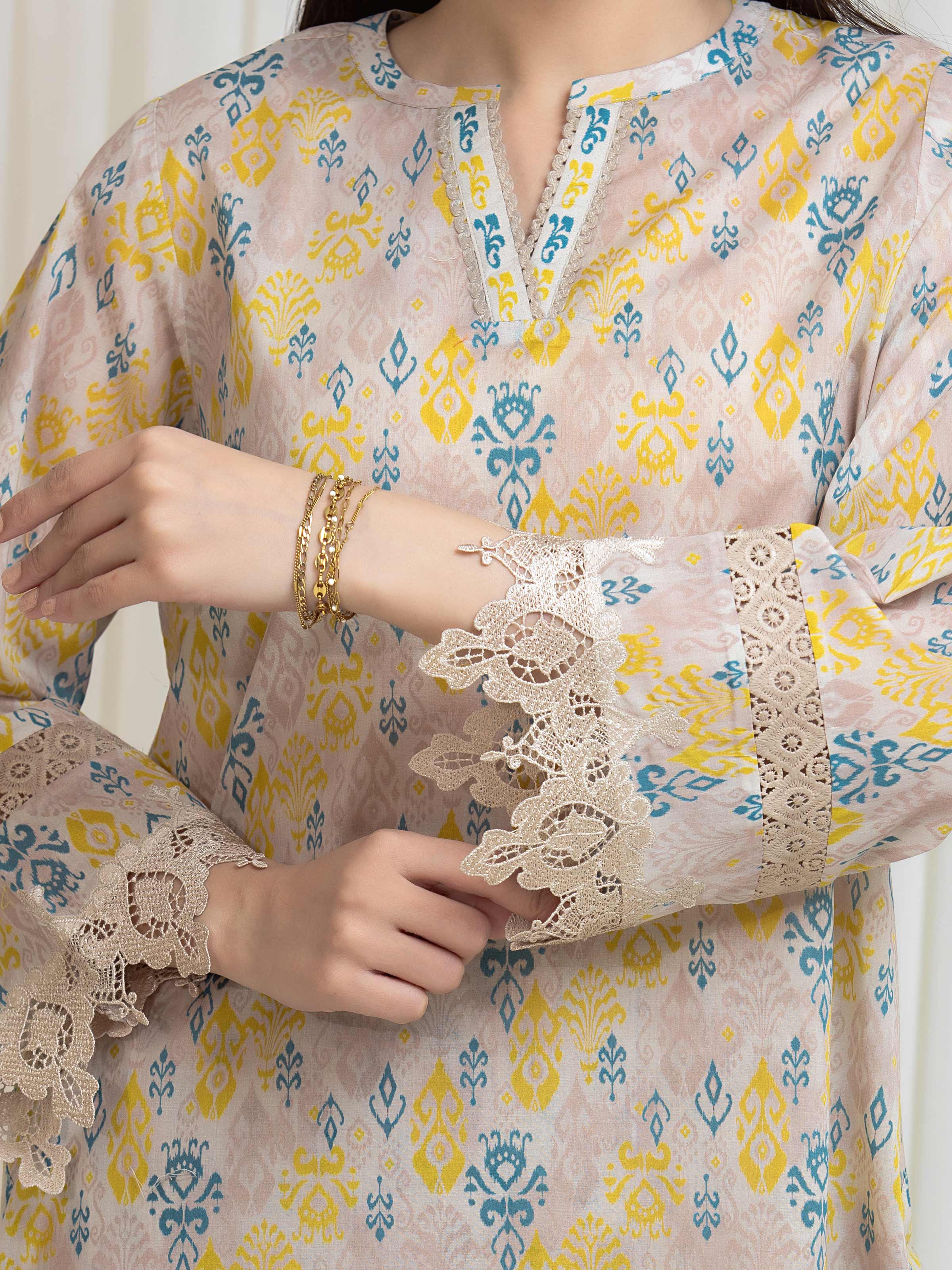 Unstitched Printed Lawn Shirt Trouser - EWU6A1-36814ST - Image 3