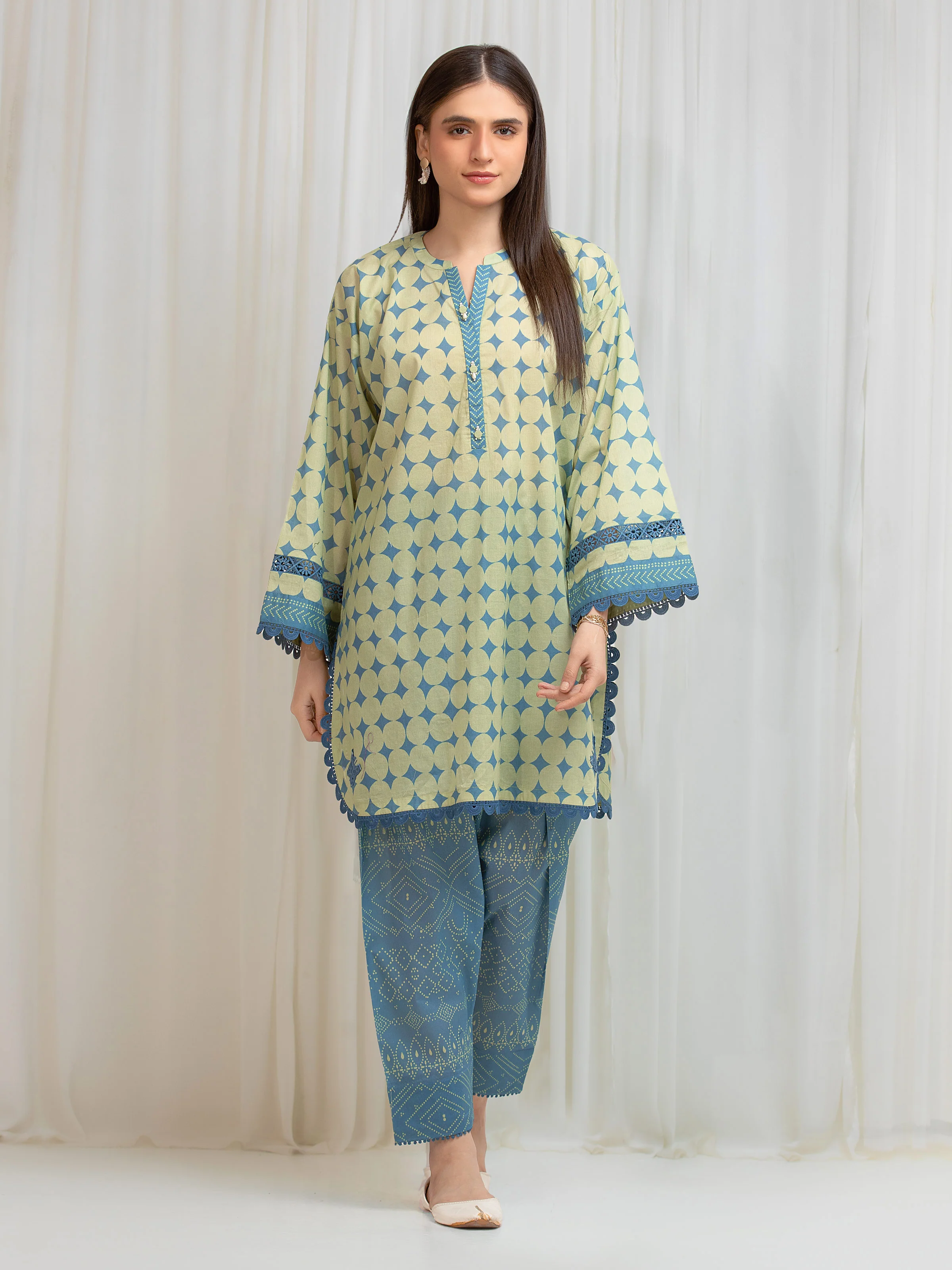 Unstitched Printed Lawn Shirt Trouser - EWU6A1-36818ST