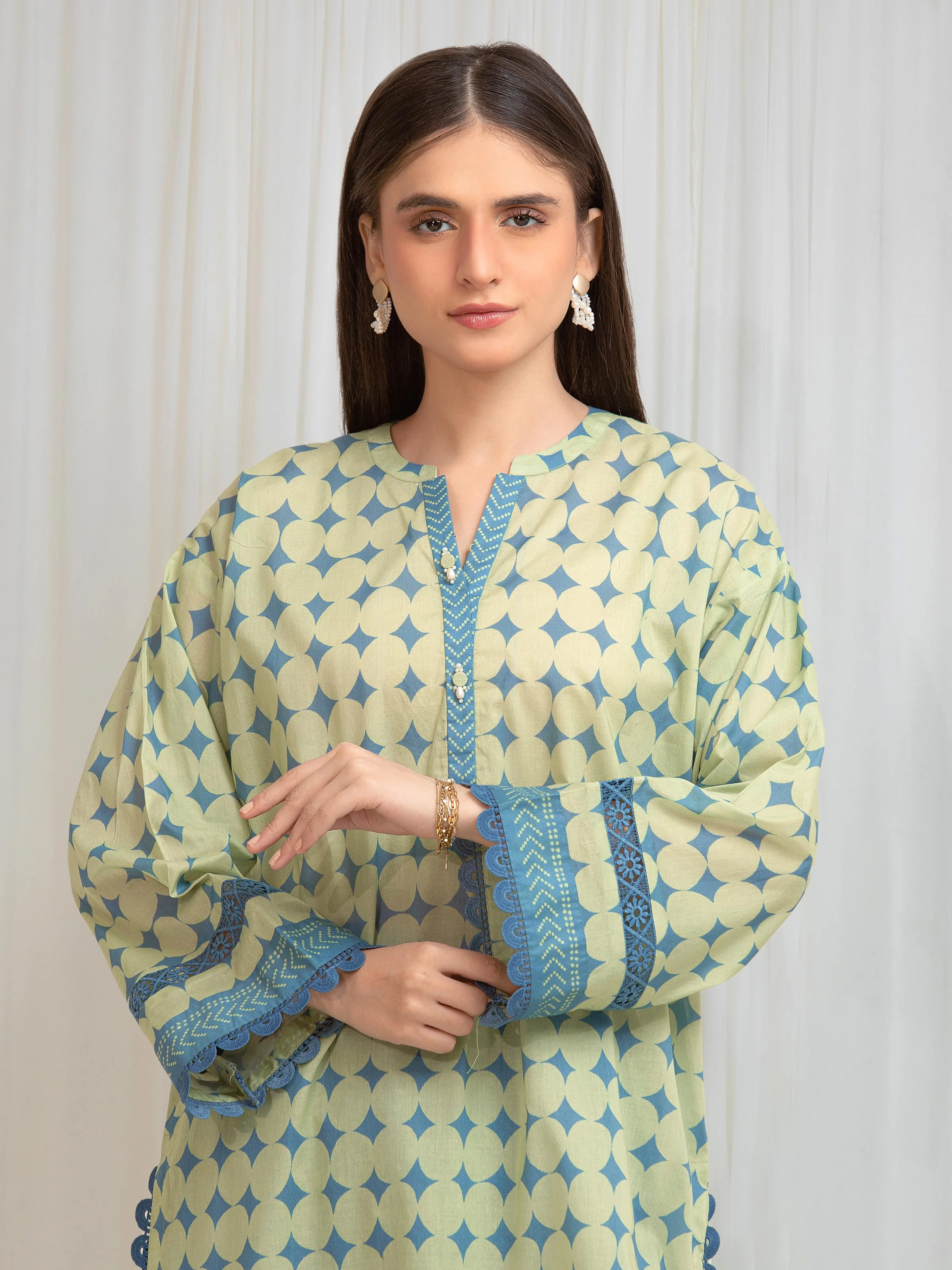 Unstitched Printed Lawn Shirt Trouser - EWU6A1-36818ST - Image 2