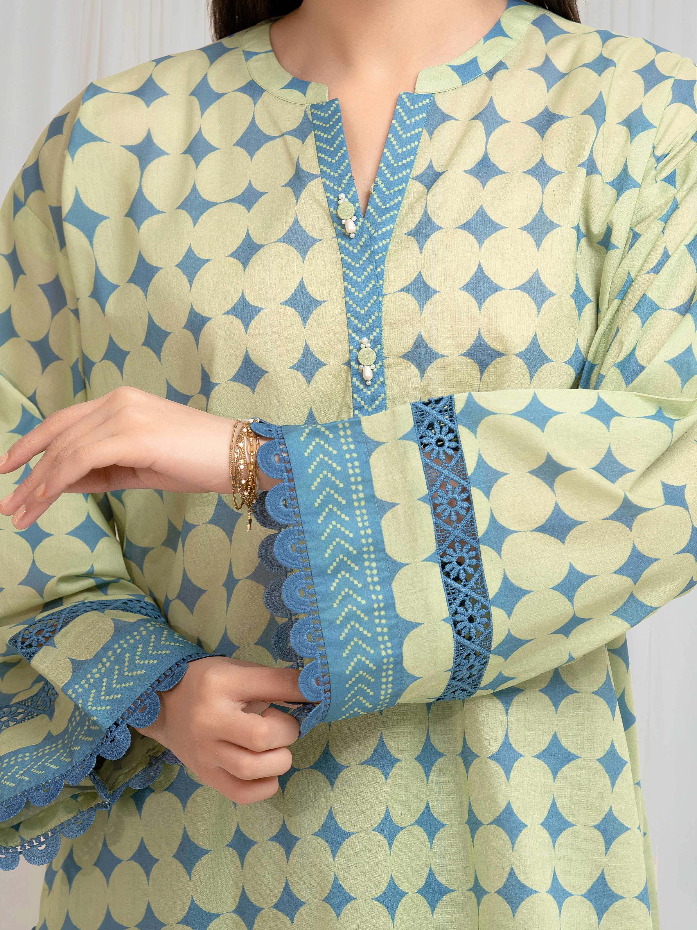 Unstitched Printed Lawn Shirt Trouser - EWU6A1-36818ST - Image 3