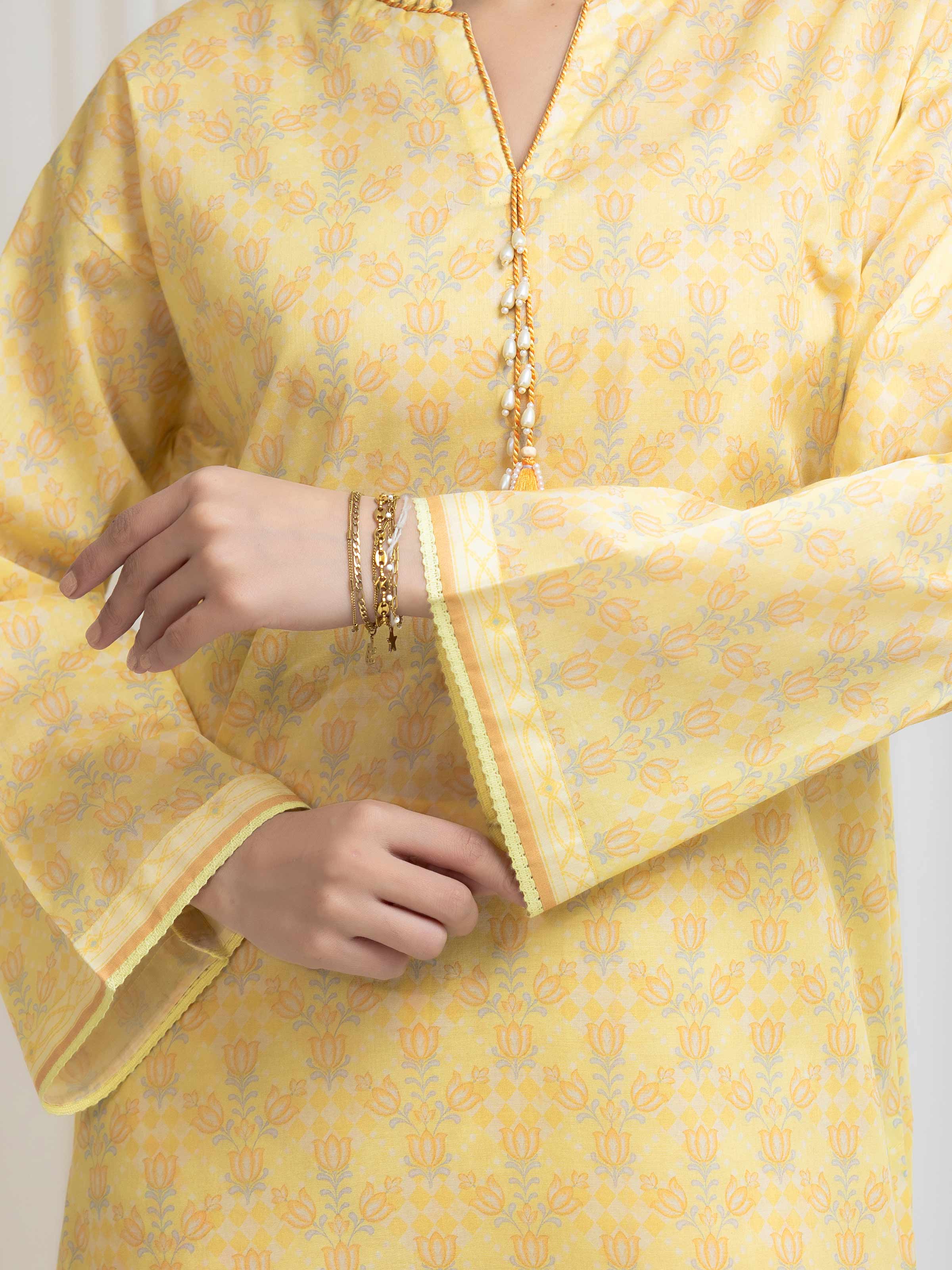 Unstitched Printed Lawn Shirt Trouser - EWU6A1-36819ST - Image 4
