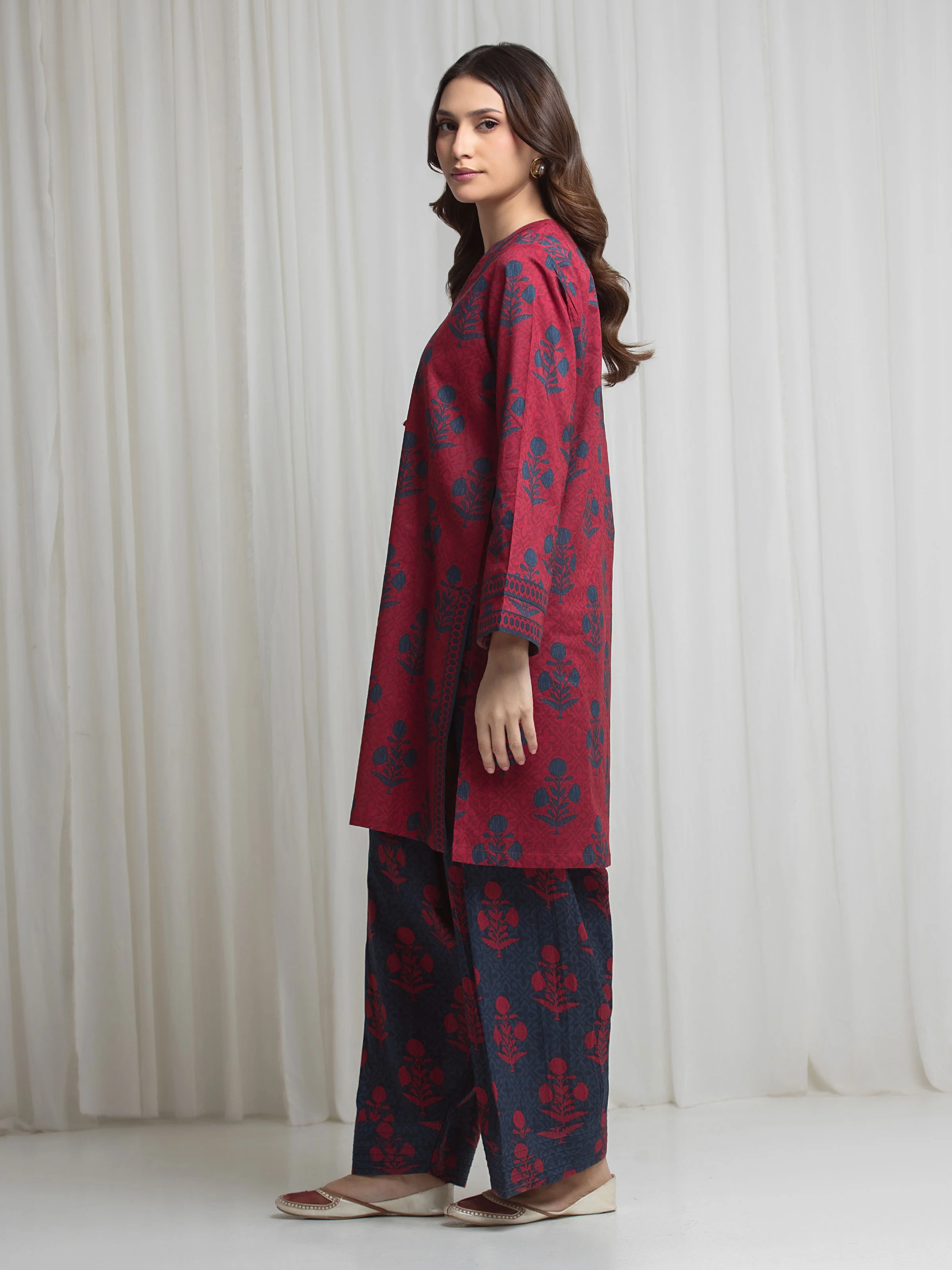 Unstitched Printed Lawn Shirt Trouser - EWU6A1-36820ST - Image 5