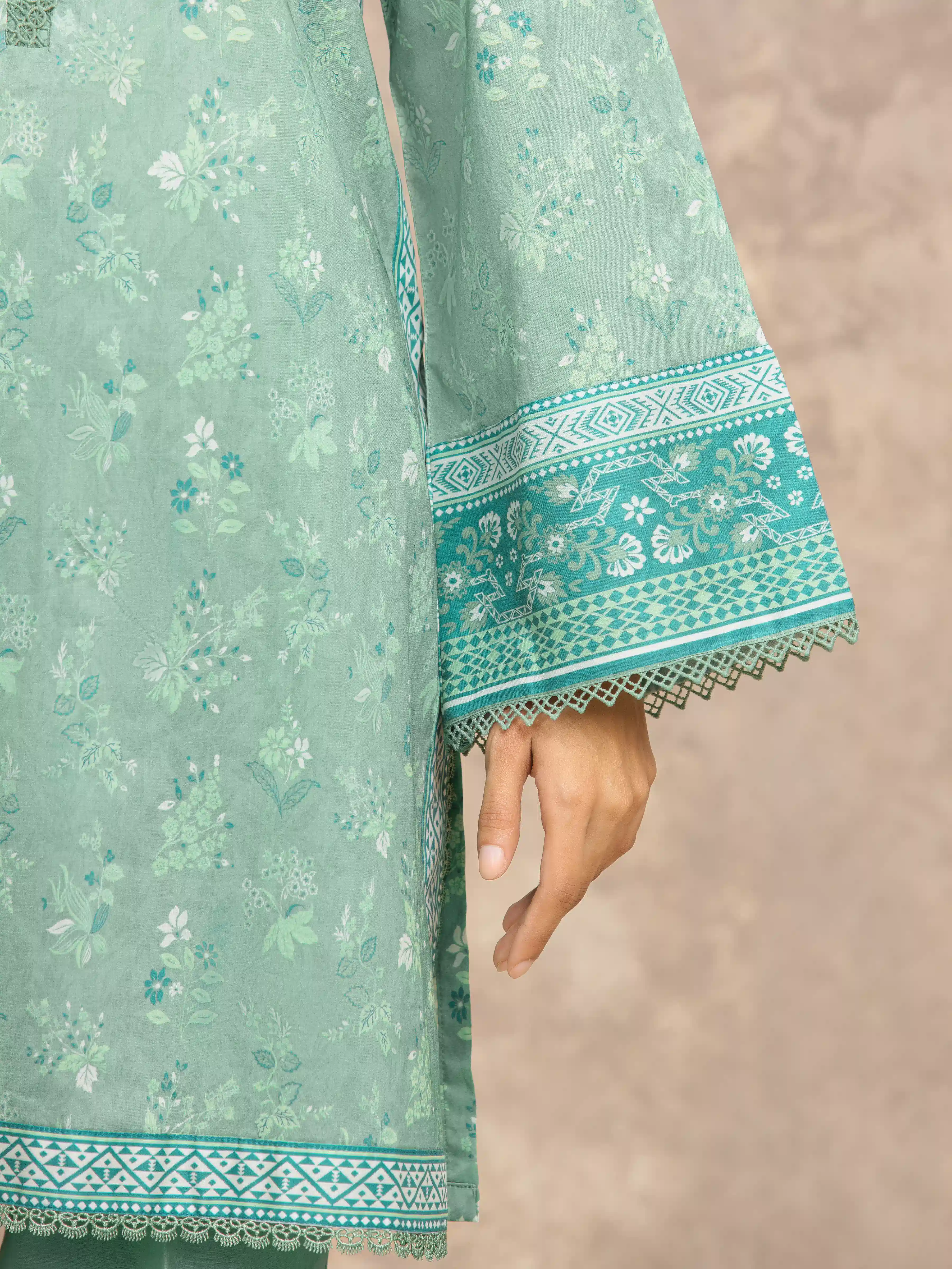 Unstitched Printed Lawn Suit - EWU6A1-36524-3P - Image 3