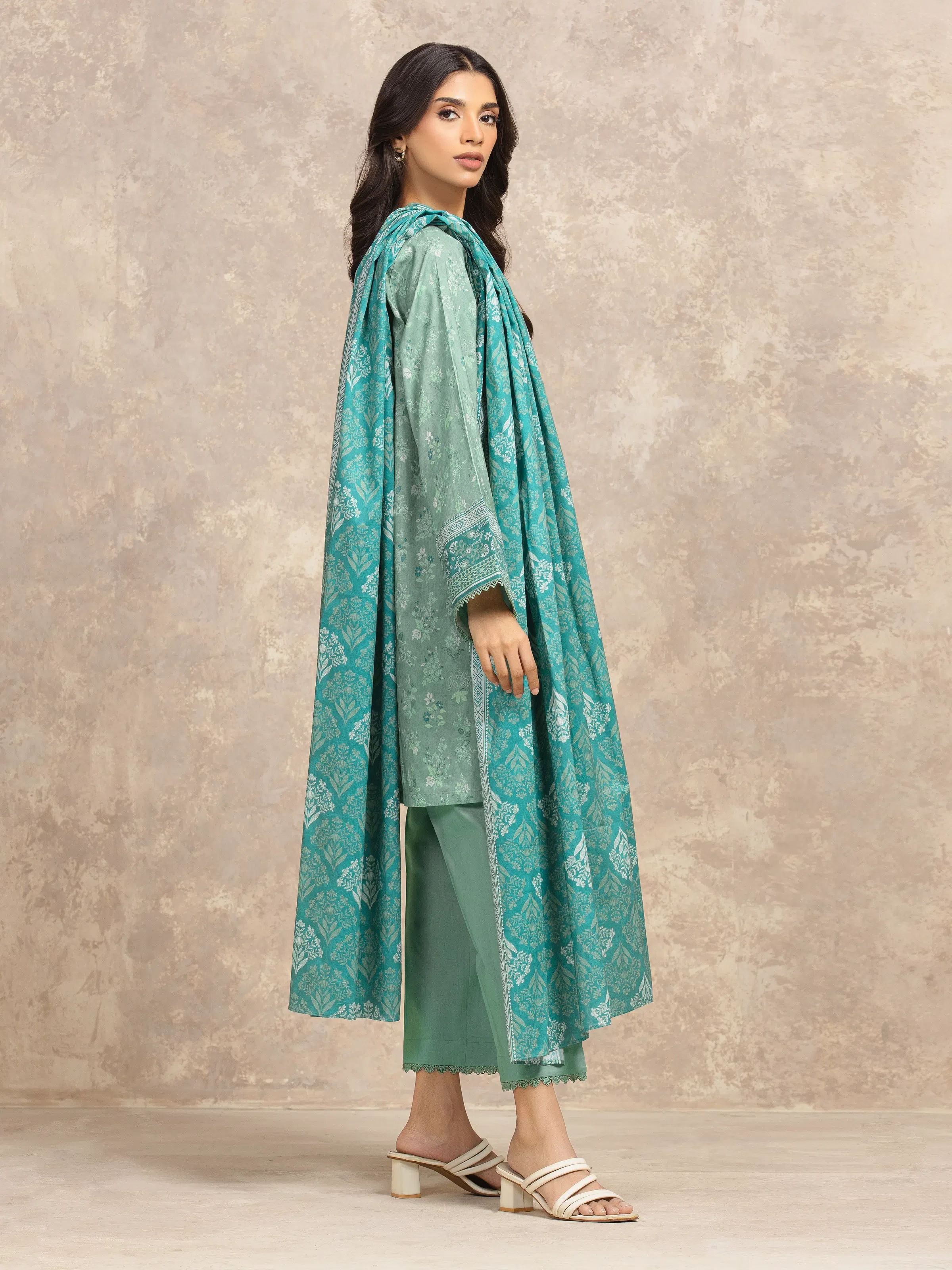 Unstitched Printed Lawn Suit - EWU6A1-36524-3P - Image 5
