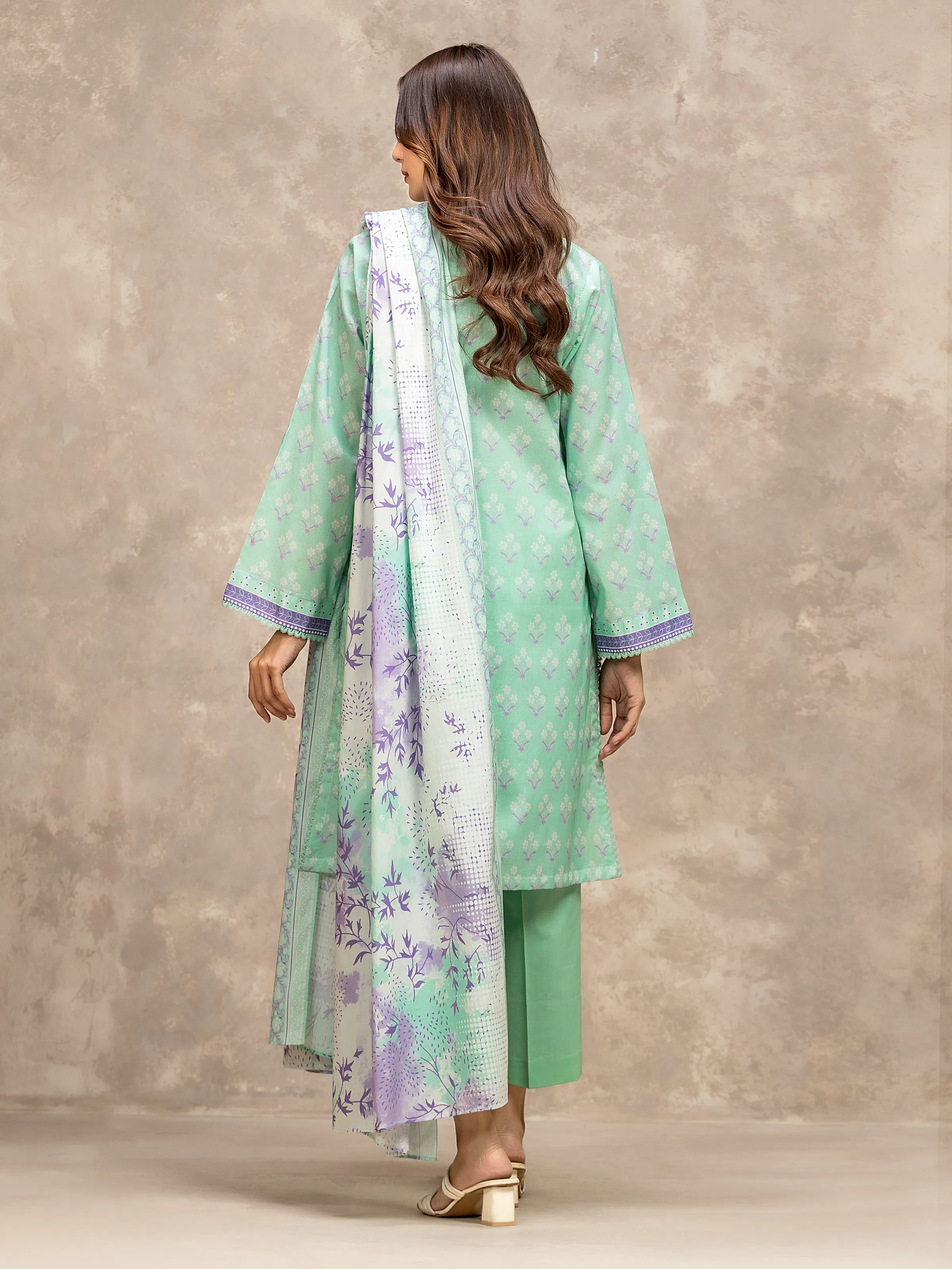Unstitched Printed Lawn Suit - EWU6A1-36526-3P - Image 6