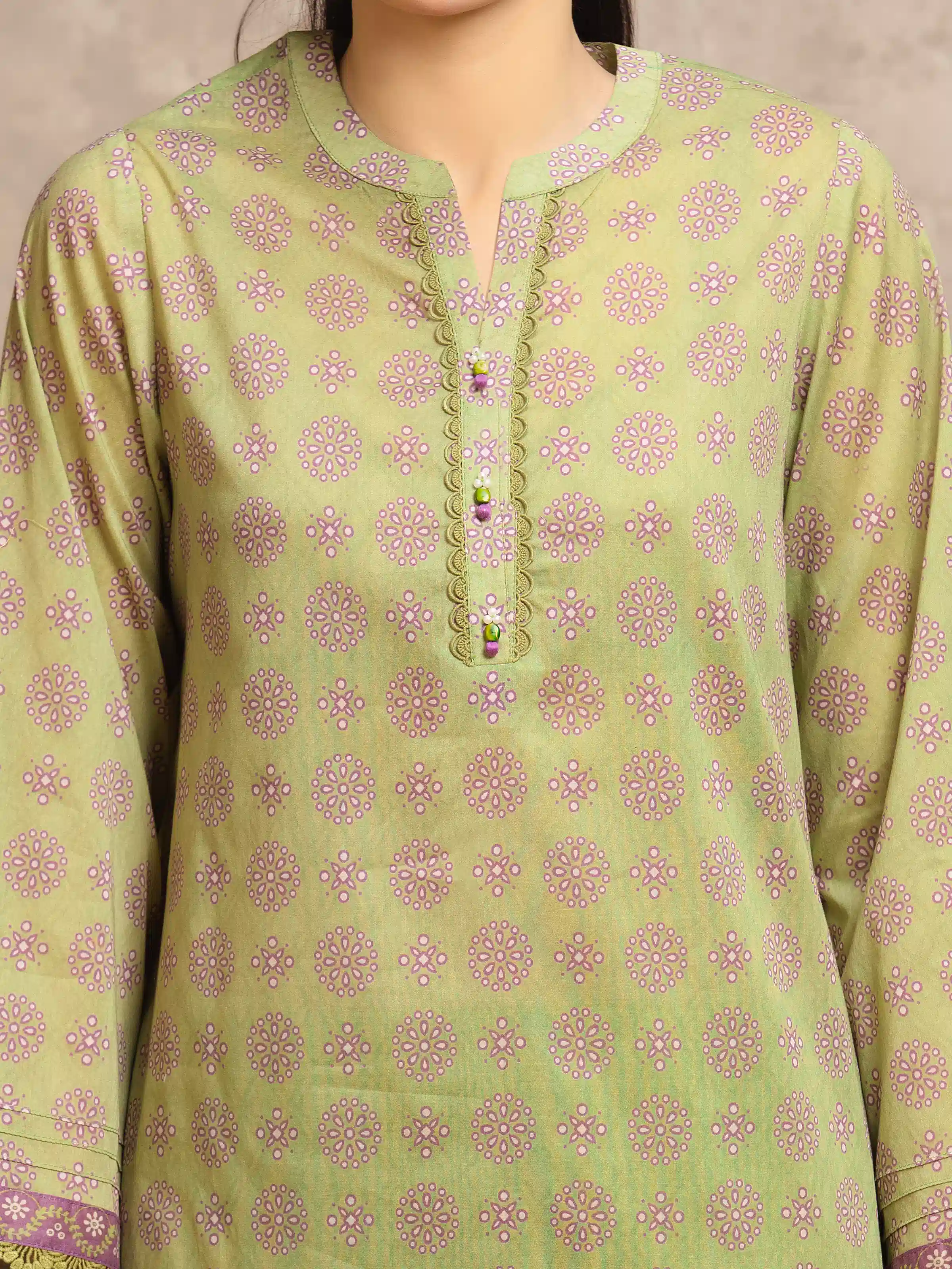 Unstitched Printed Lawn Suit - EWU6A1-36539-3P - Image 3