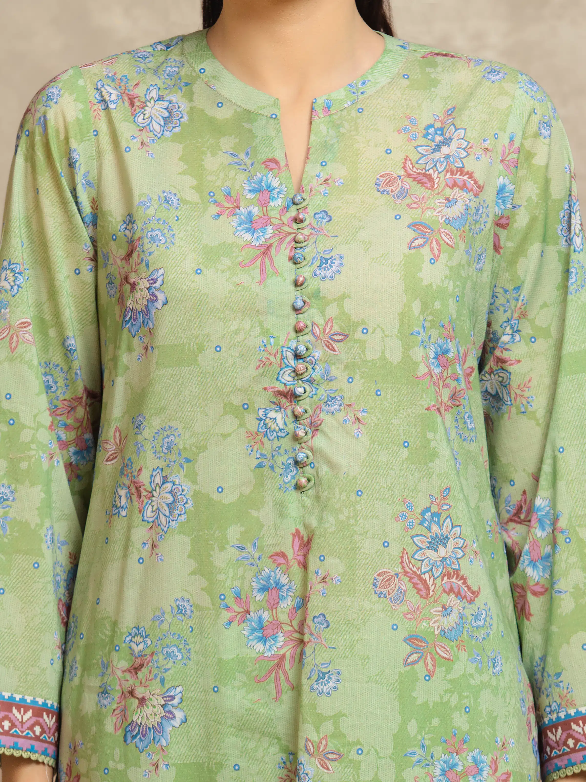 Unstitched Printed Lawn Suit - EWU6A1-36545-3P - Image 3