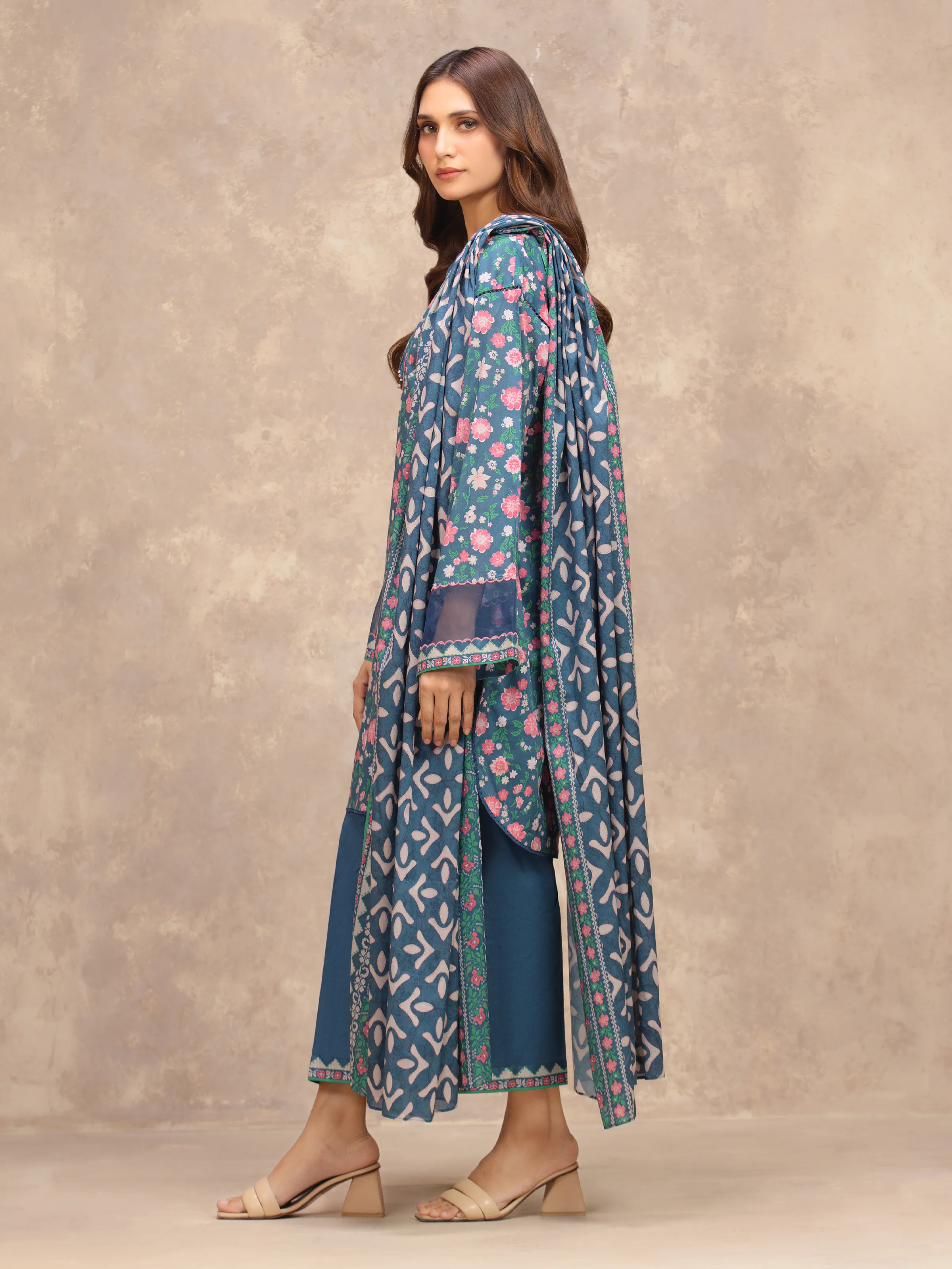 Unstitched Printed Lawn Suit - EWU6A1-36549-3P - Image 6