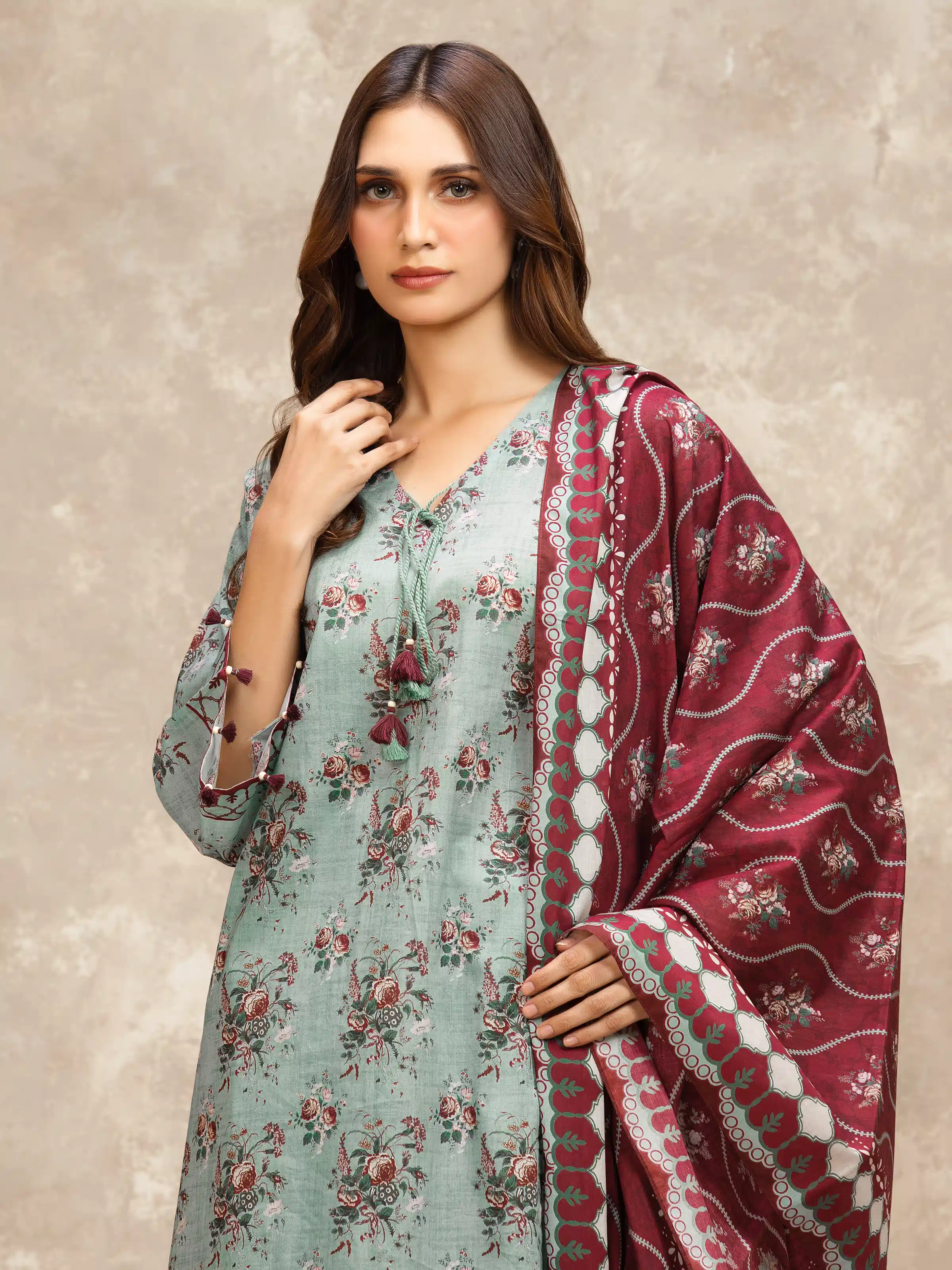 Unstitched Printed Lawn Suit - EWU6A1-36559-3P - Image 2