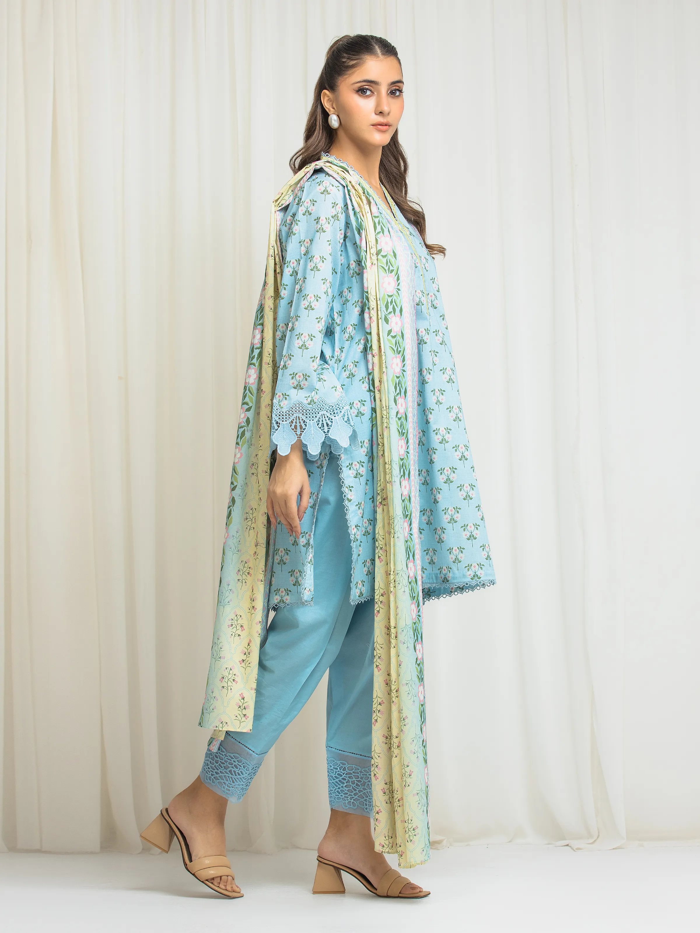 Unstitched Printed Lawn Suit - EWU6A1-36569-3P - Image 5