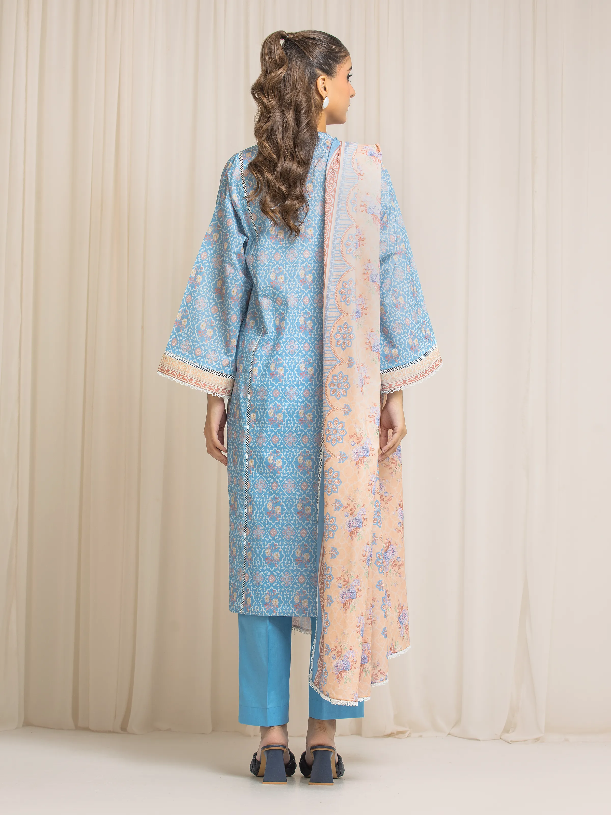 Unstitched Printed Lawn Suit - EWU6A1-36571-3P - Image 6