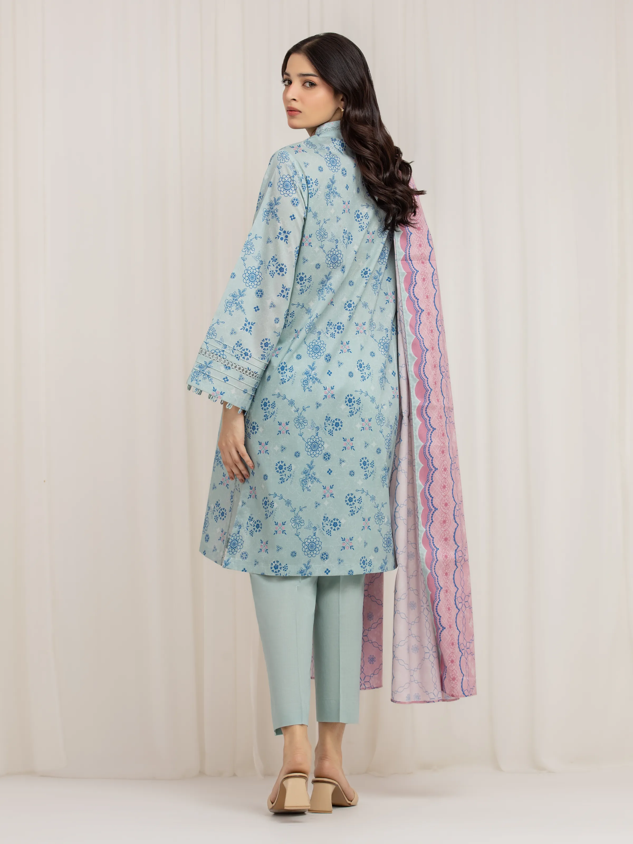 Unstitched Printed Lawn Suit - EWU6A1-36574-3P - Image 6