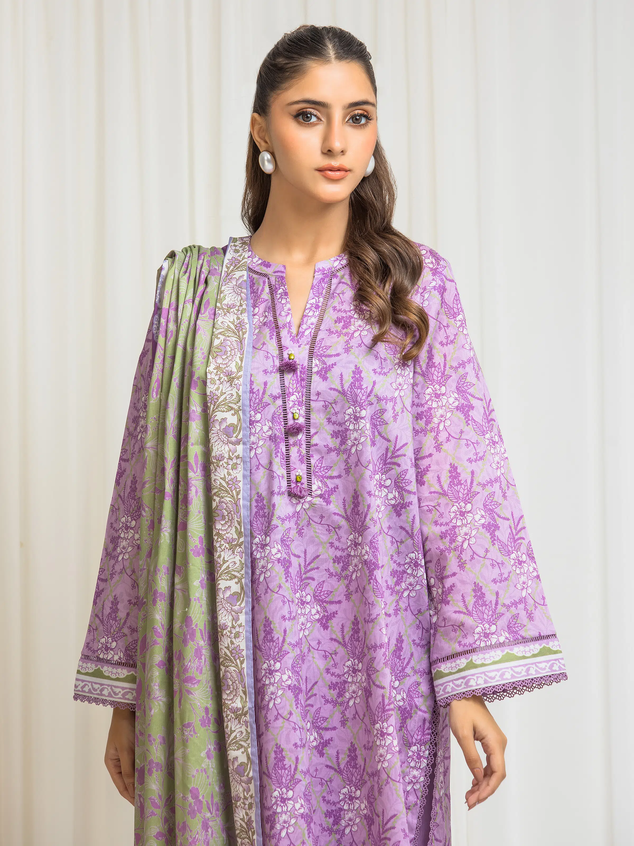Unstitched Printed Lawn Suit - EWU6A1-36575-3P - Image 2