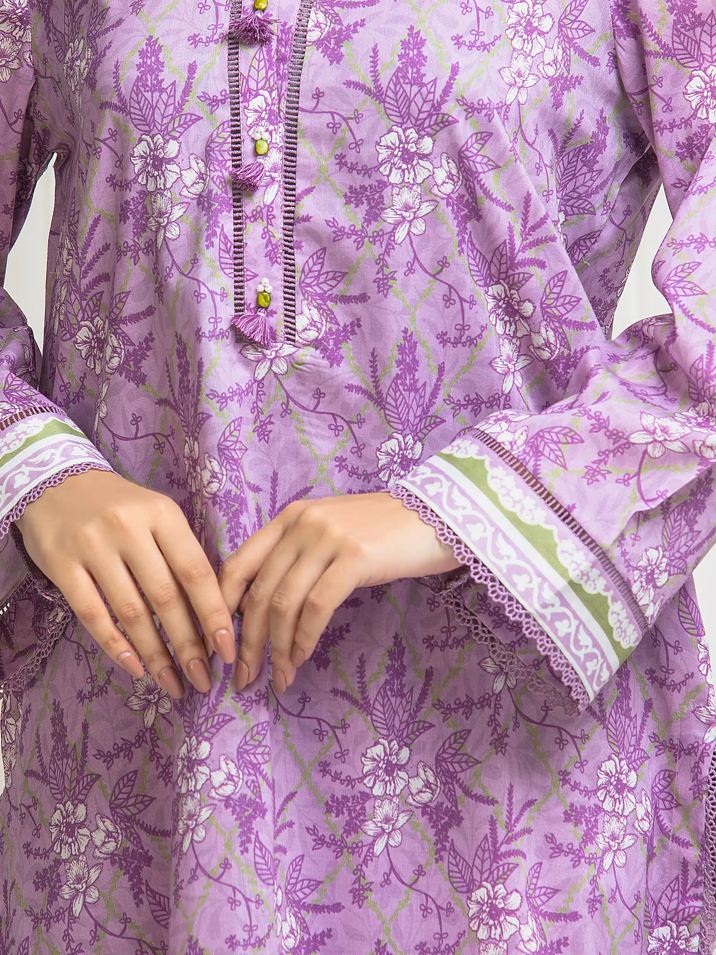 Unstitched Printed Lawn Suit - EWU6A1-36575-3P - Image 3