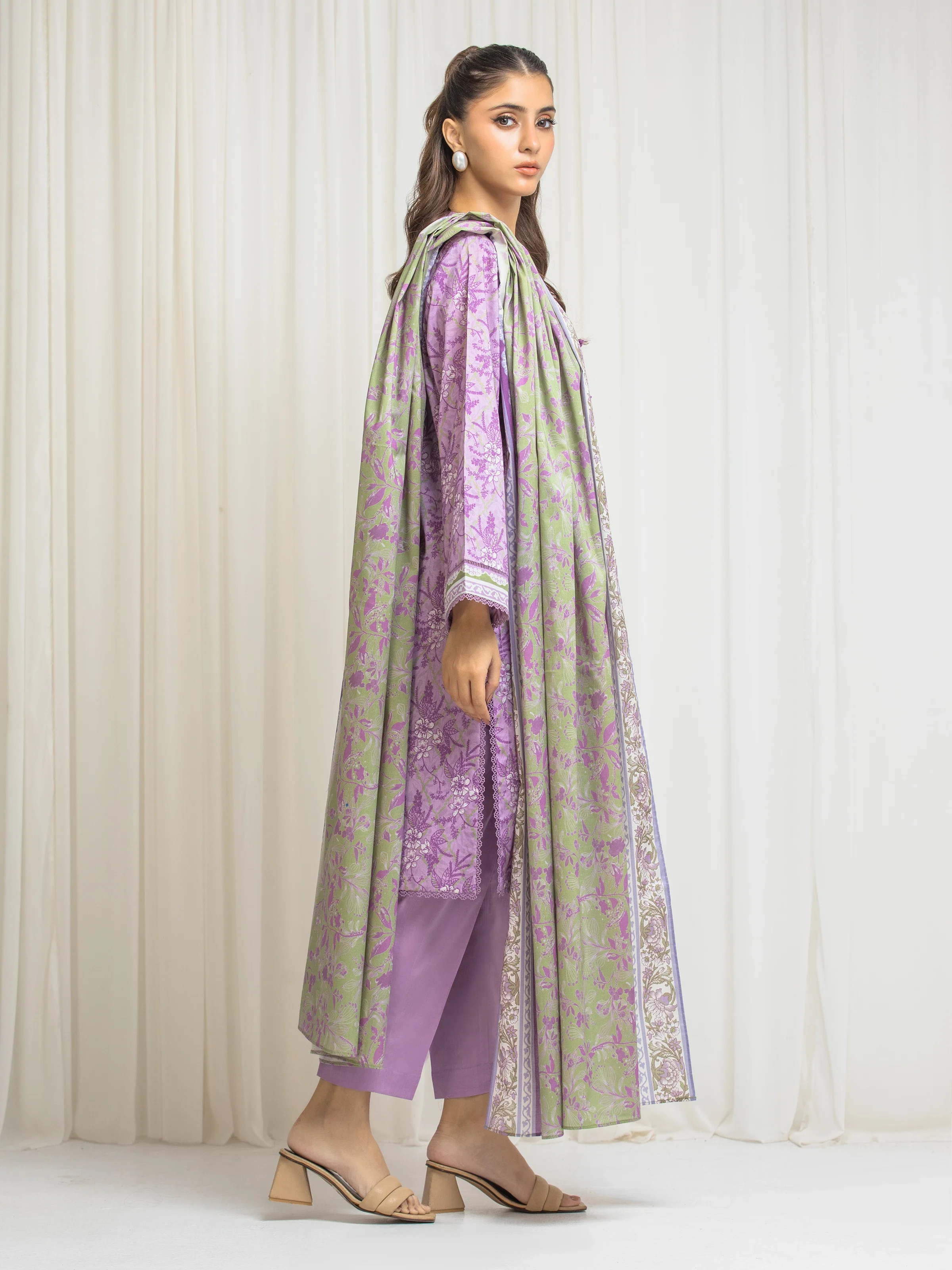 Unstitched Printed Lawn Suit - EWU6A1-36575-3P - Image 5