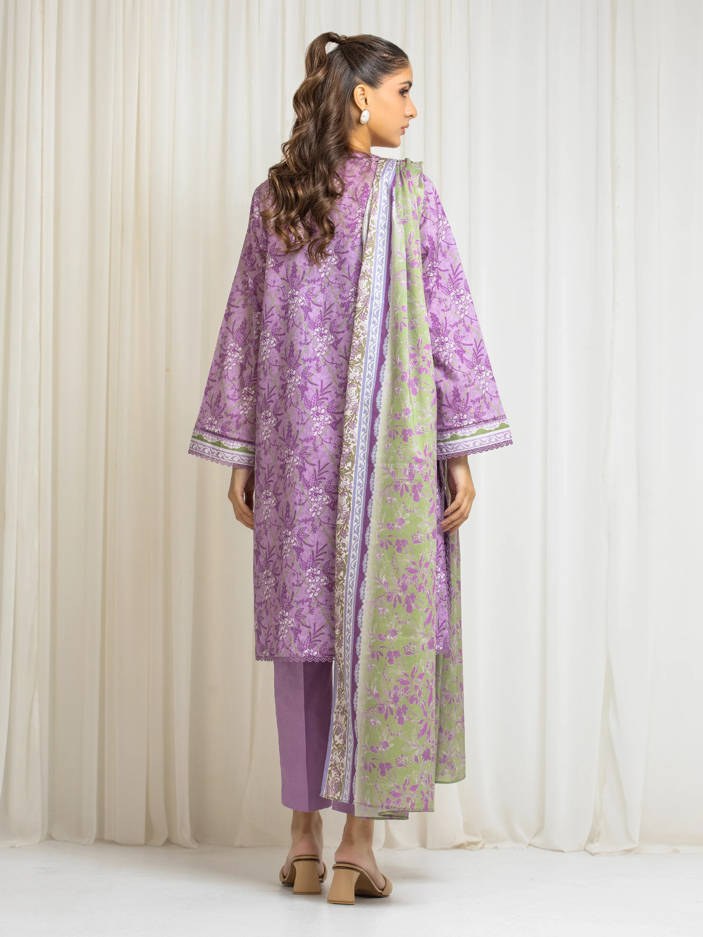 Unstitched Printed Lawn Suit - EWU6A1-36575-3P - Image 6