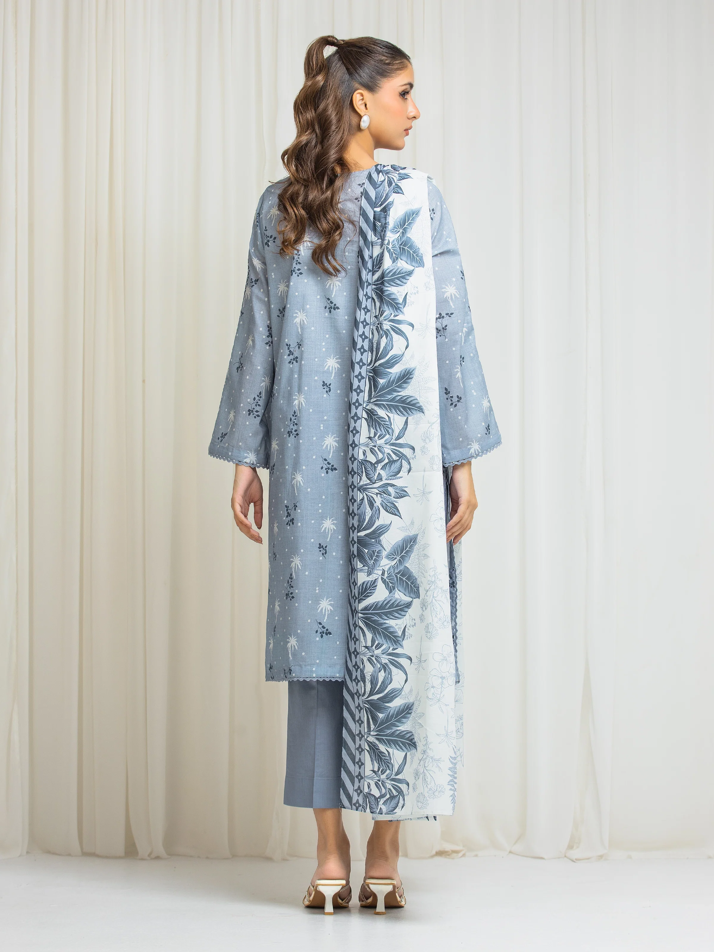 Unstitched Printed Lawn Suit - EWU6A1-36579-3P - Image 6