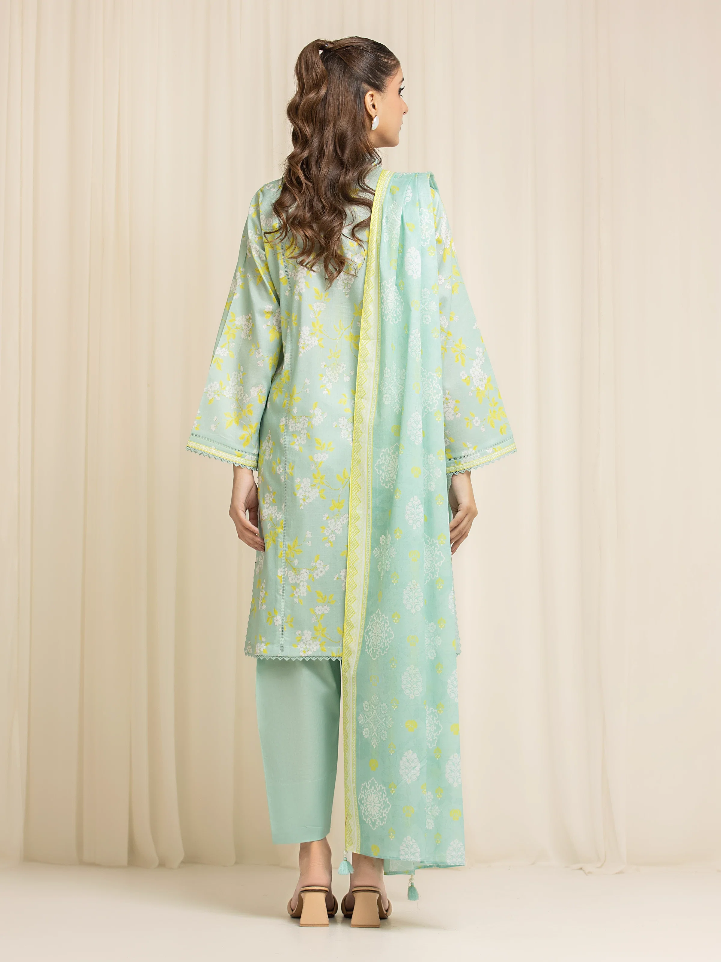 Unstitched Printed Lawn Suit - EWU6A1-36581-3P - Image 6