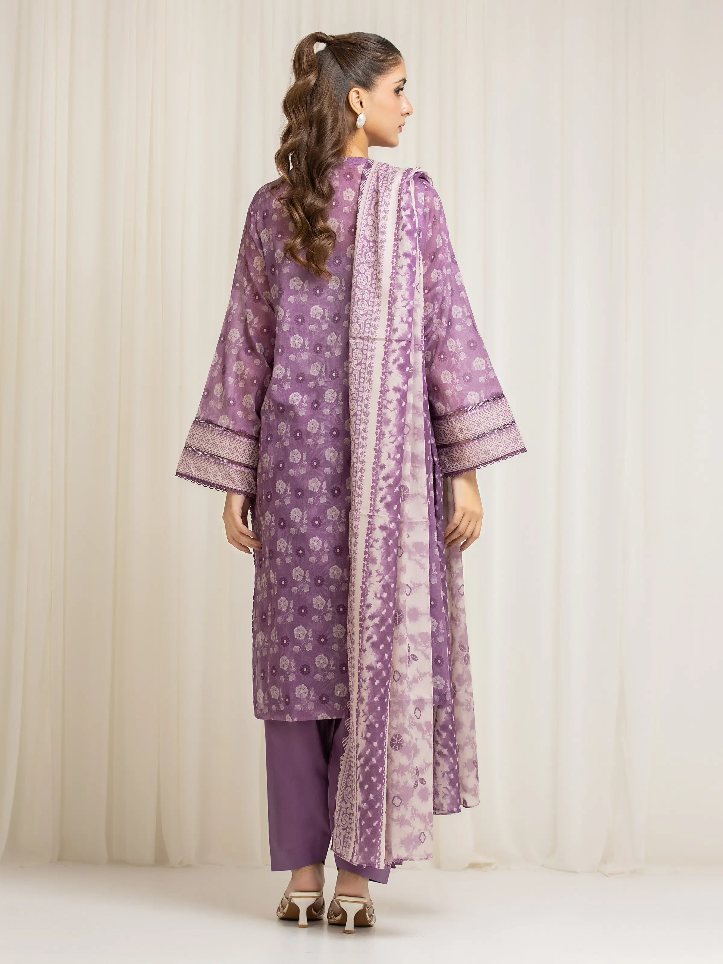 Unstitched Printed Lawn Suit - EWU6A1-36582-3P - Image 6