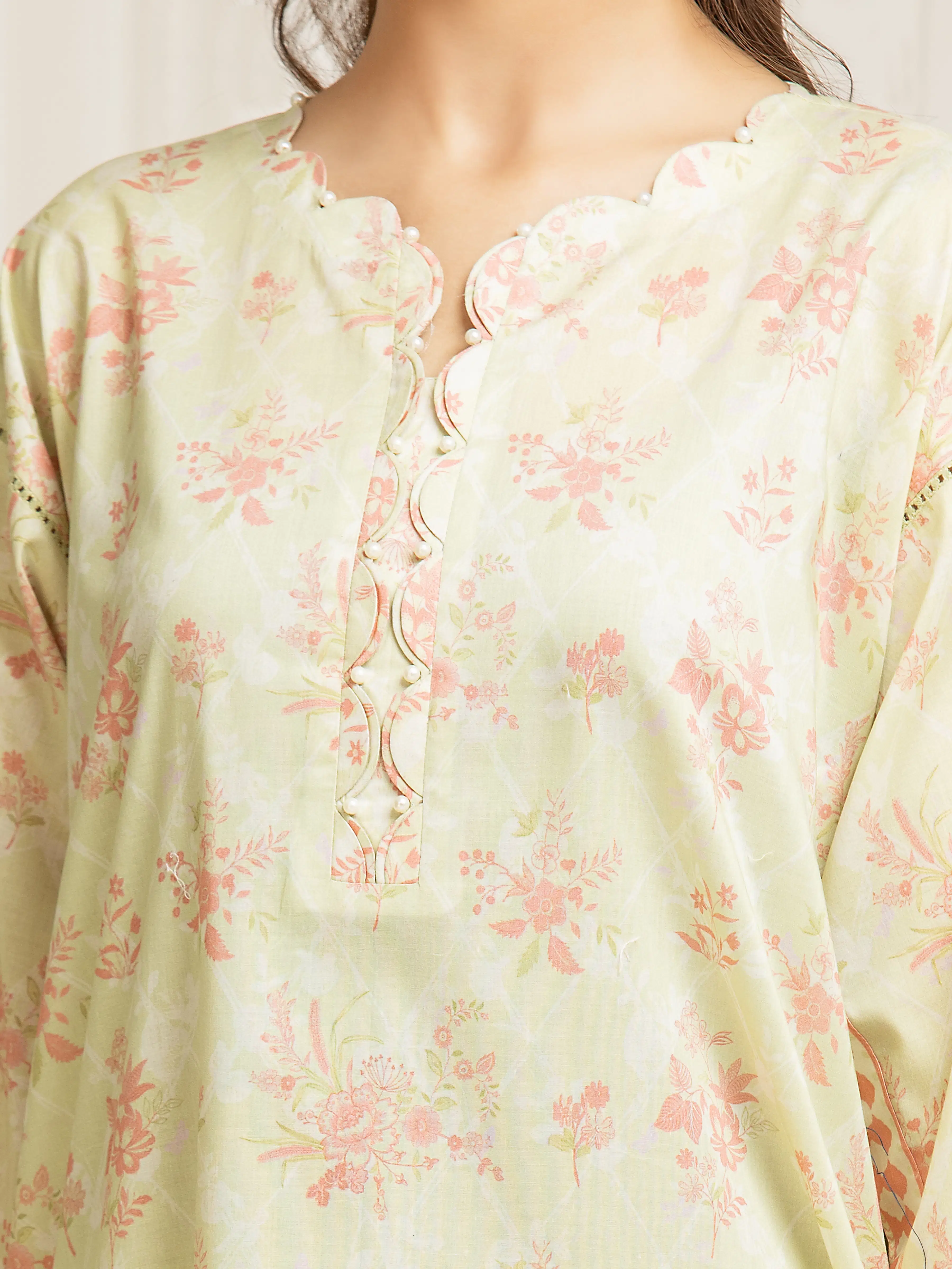 Unstitched Printed Lawn Suit - EWU6A1-36583-3P - Image 4