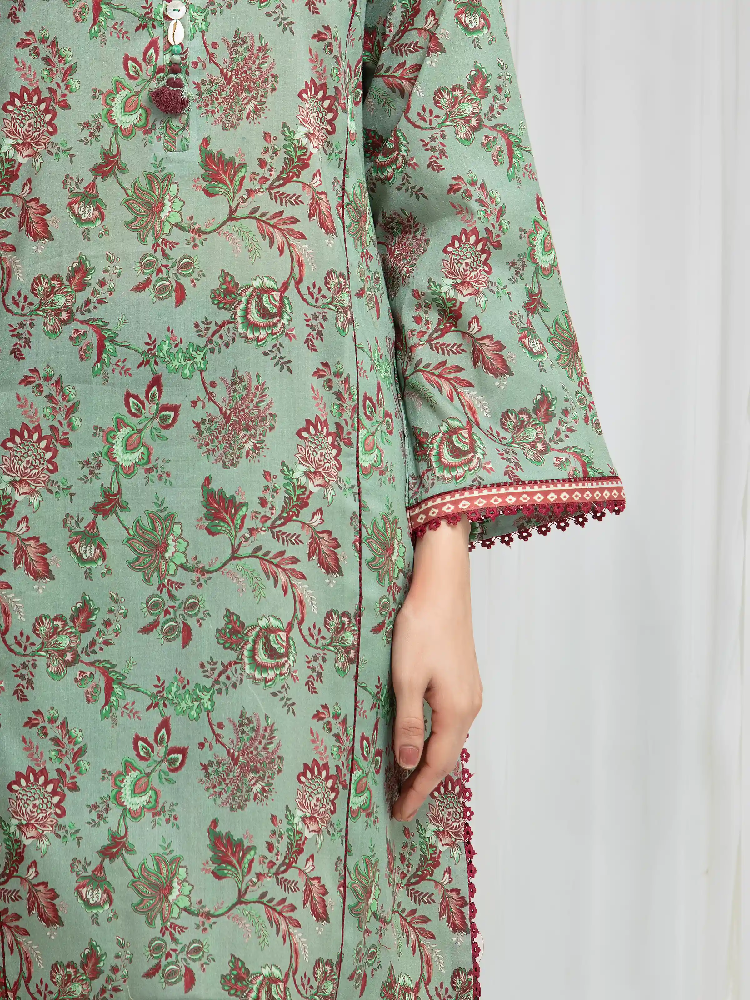 Unstitched Printed Lawn Suit - EWU6A1-36584-3P - Image 3