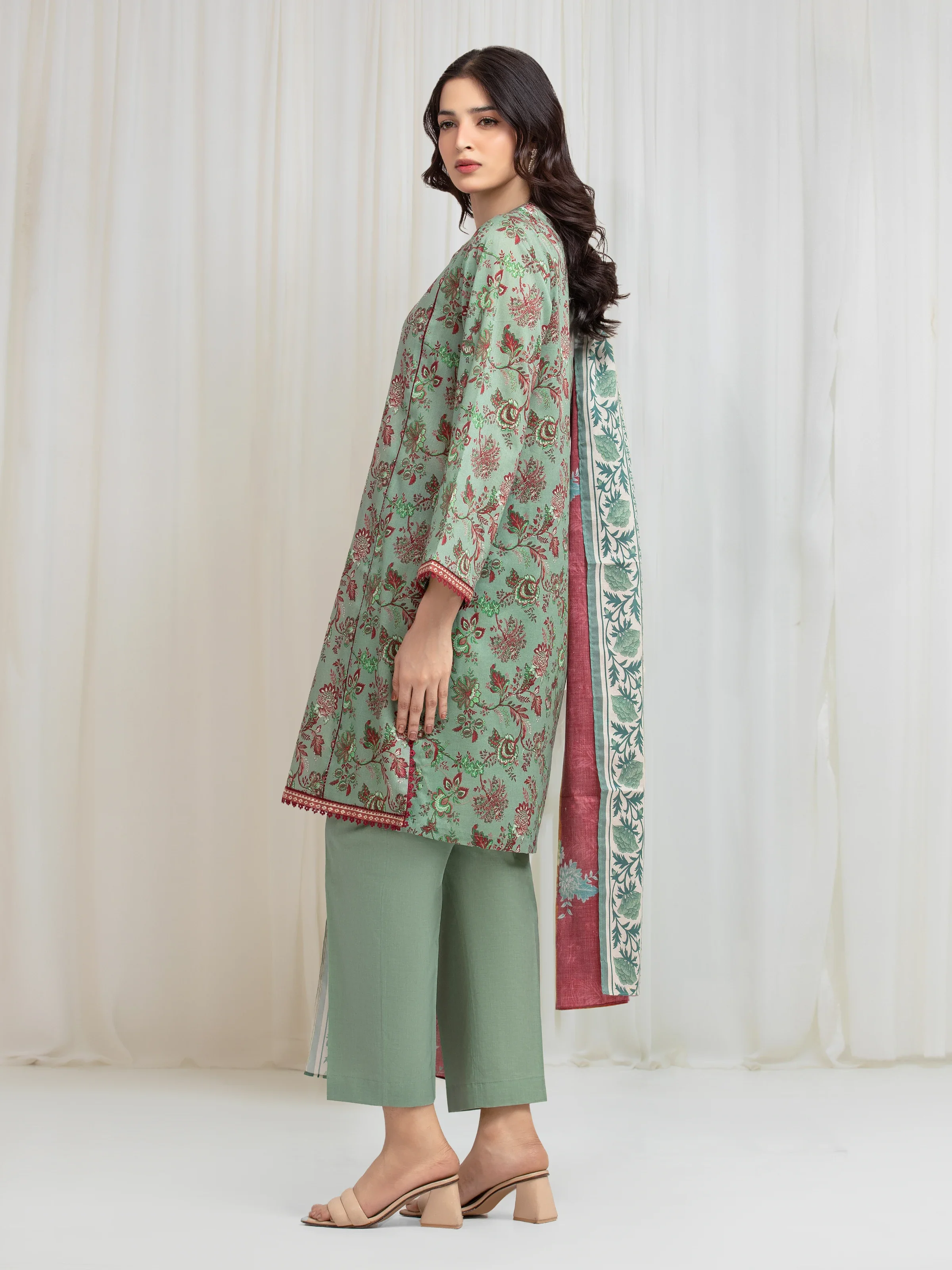 Unstitched Printed Lawn Suit - EWU6A1-36584-3P - Image 5