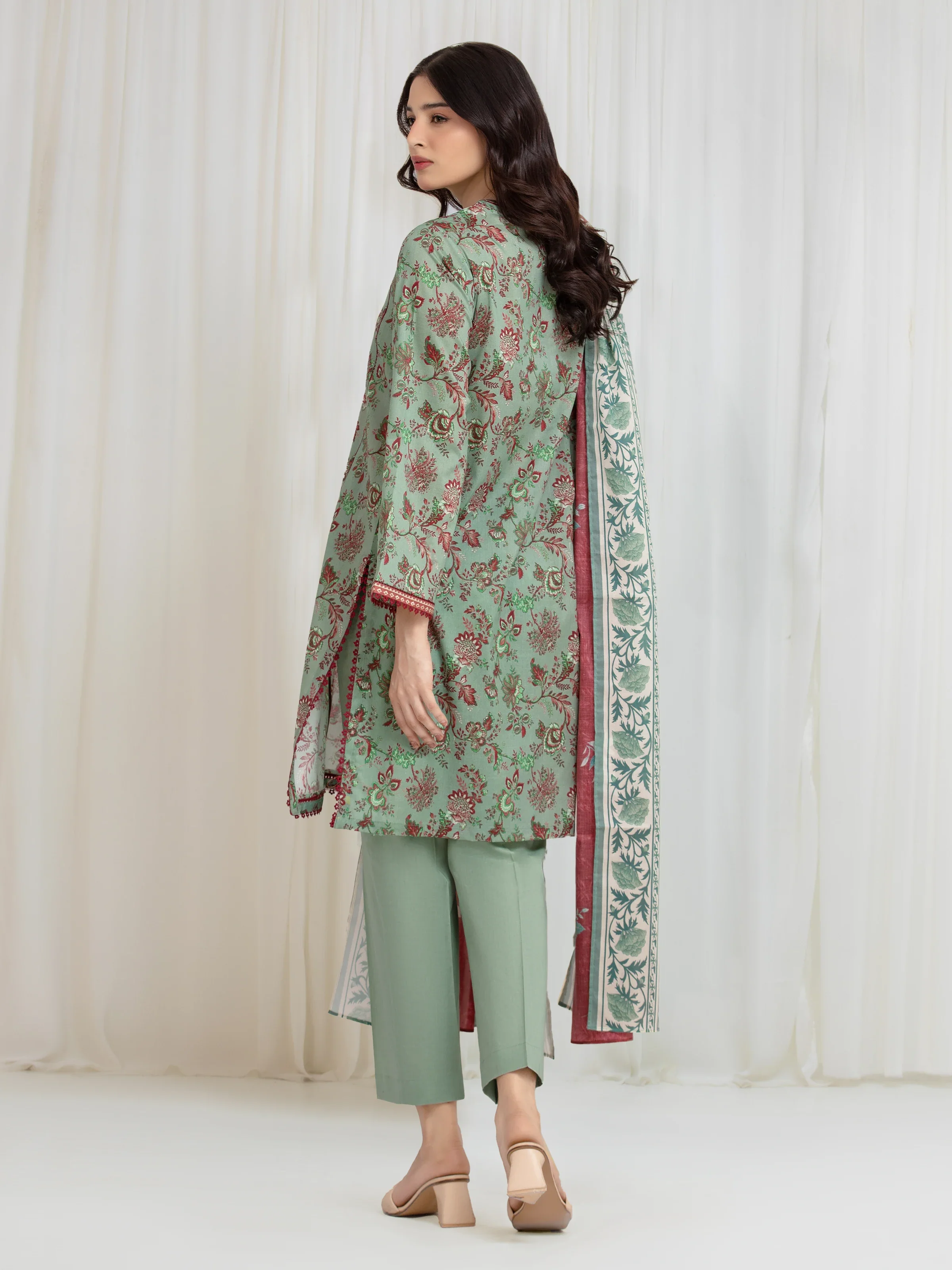 Unstitched Printed Lawn Suit - EWU6A1-36584-3P - Image 6