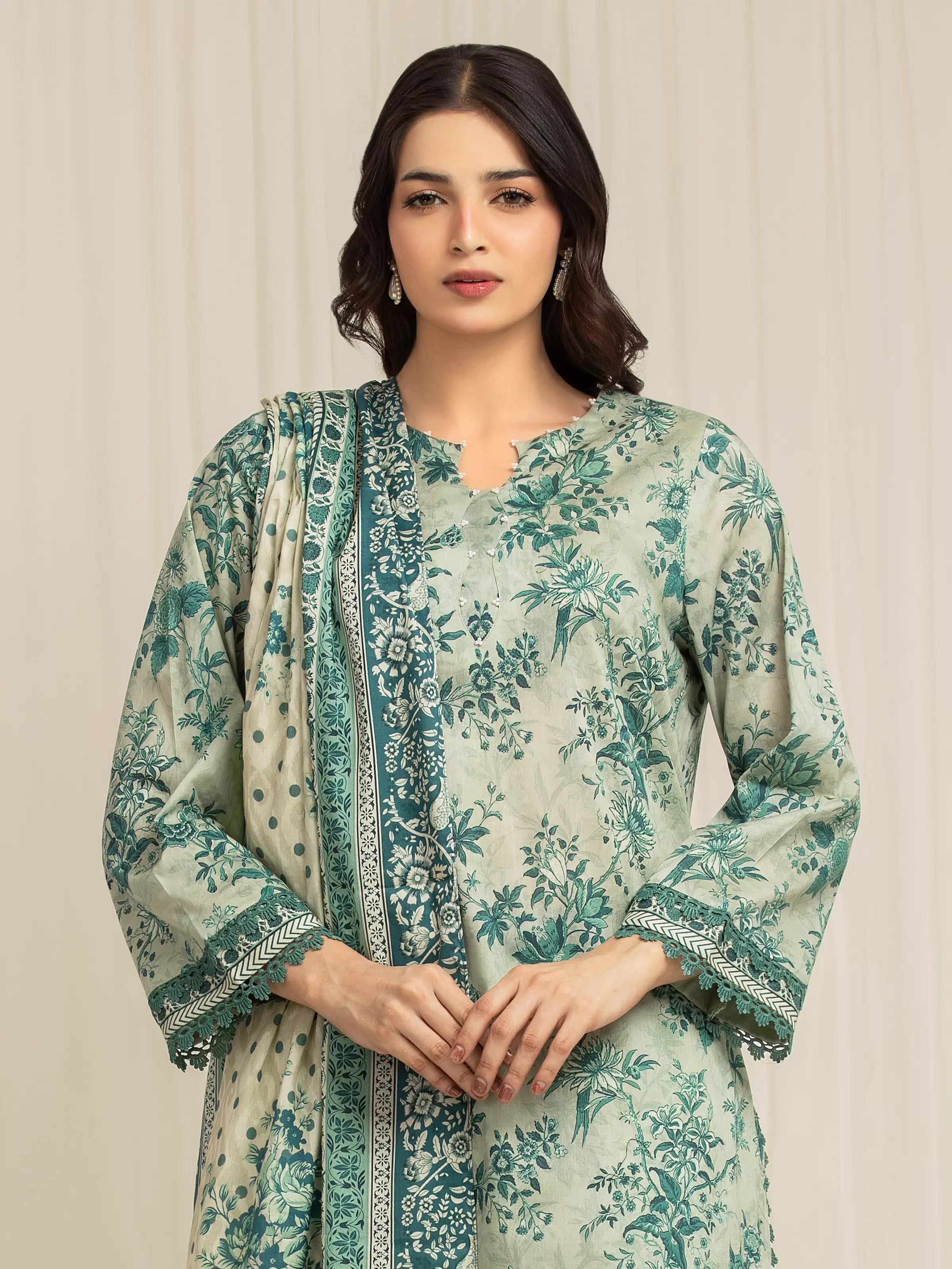 Unstitched Printed Lawn Suit - EWU6A1-36585-3P - Image 2