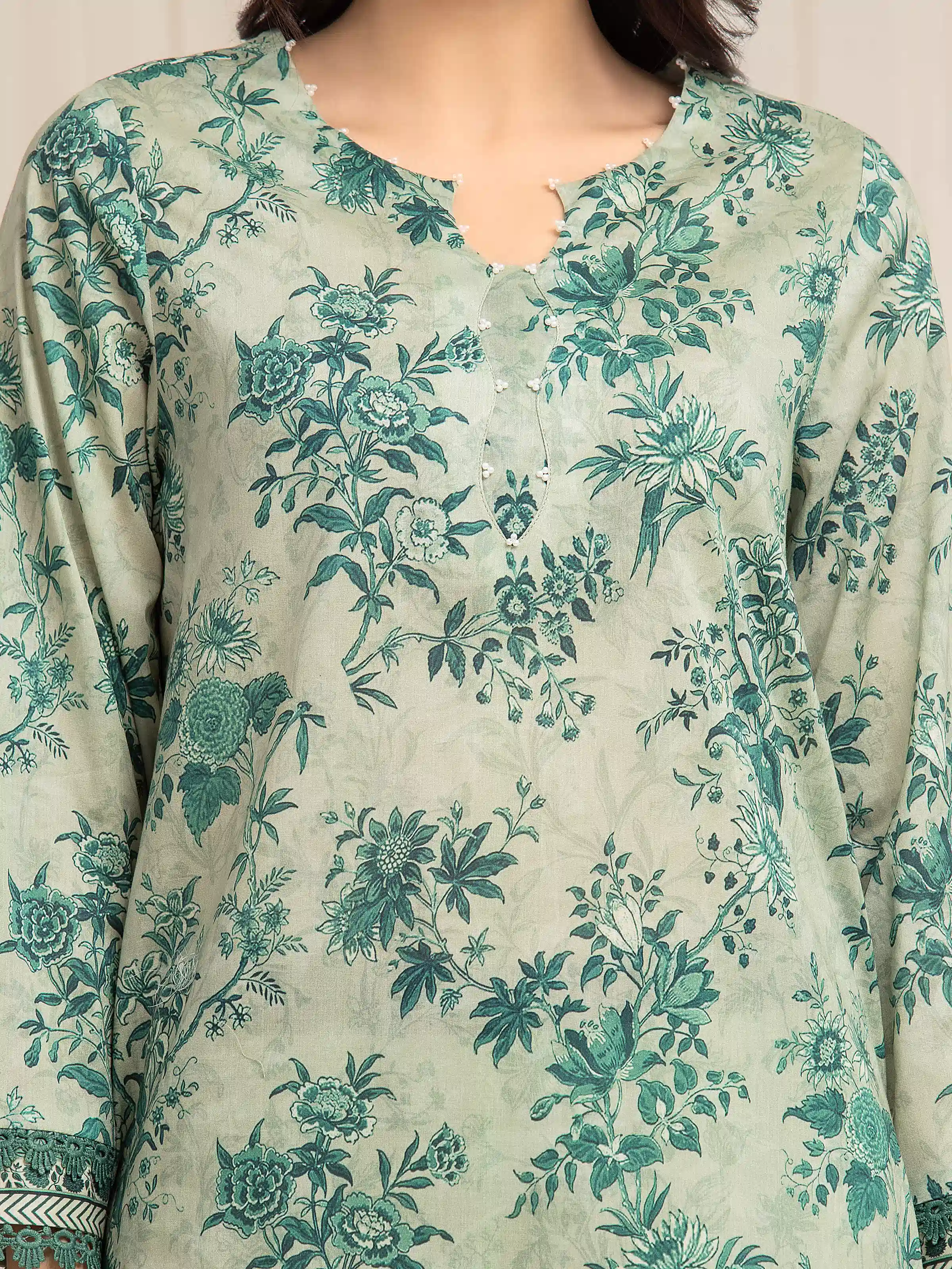 Unstitched Printed Lawn Suit - EWU6A1-36585-3P - Image 3