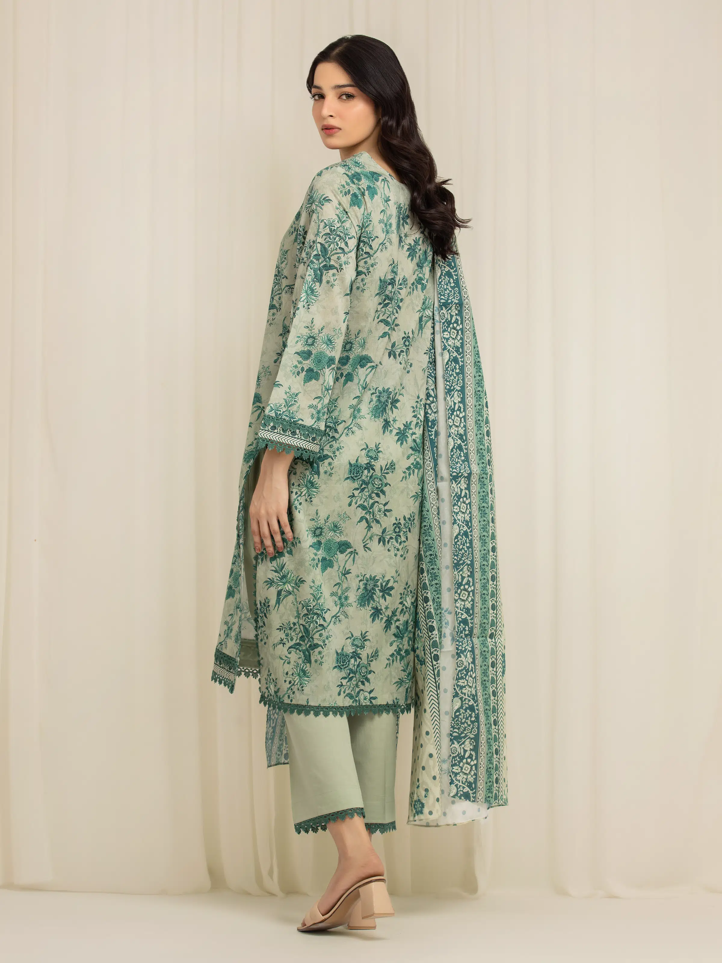 Unstitched Printed Lawn Suit - EWU6A1-36585-3P - Image 6