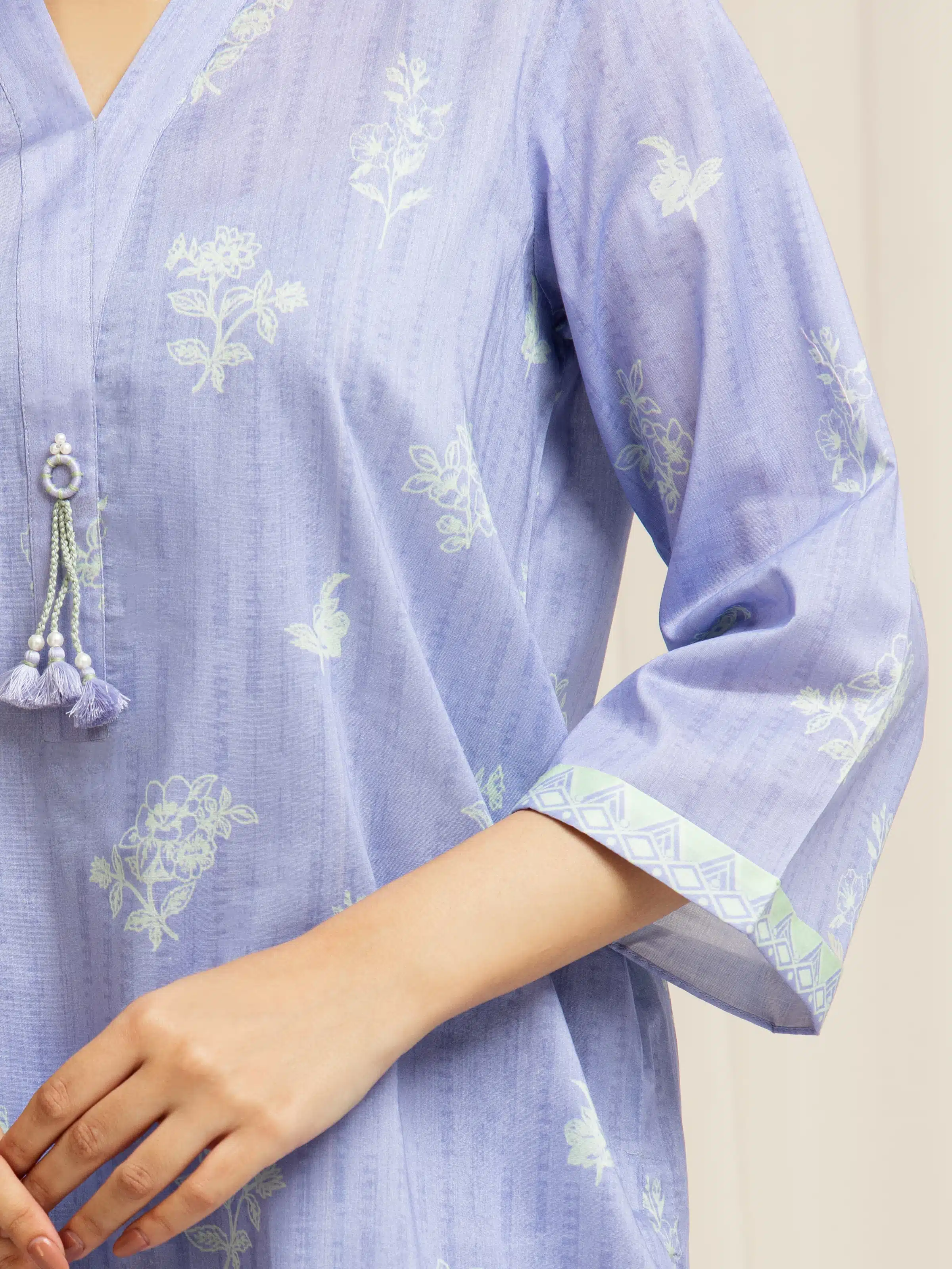 Unstitched Lavender Blue Printed Lawn Suit - EWU6A1-36586-3P - Image 3