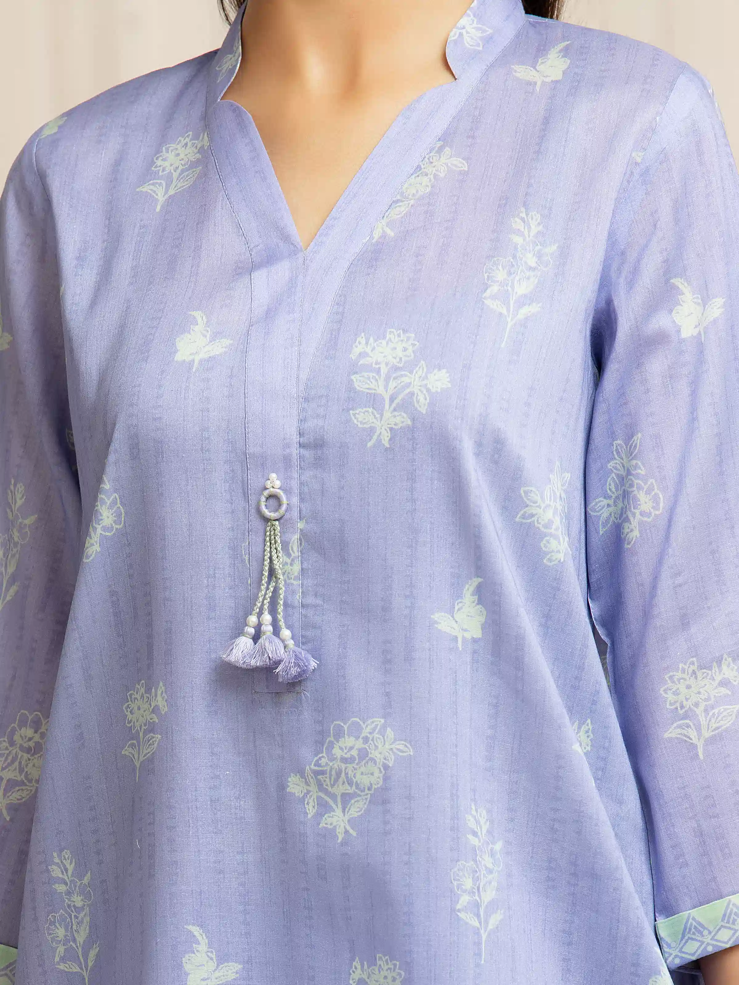 Unstitched Lavender Blue Printed Lawn Suit - EWU6A1-36586-3P - Image 4