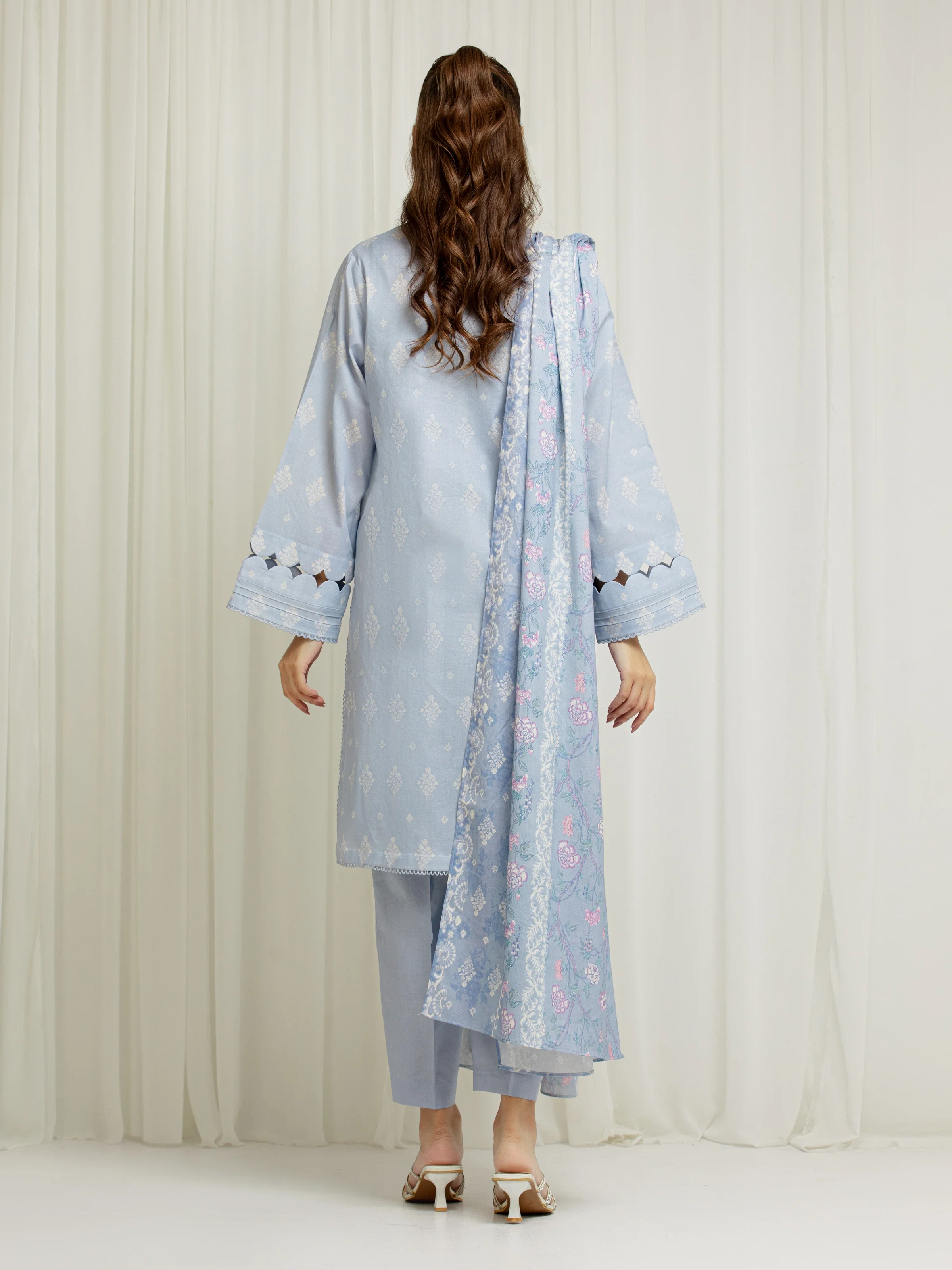 Unstitched Printed Lawn Suit - EWU6A1-36588-3P - Image 6