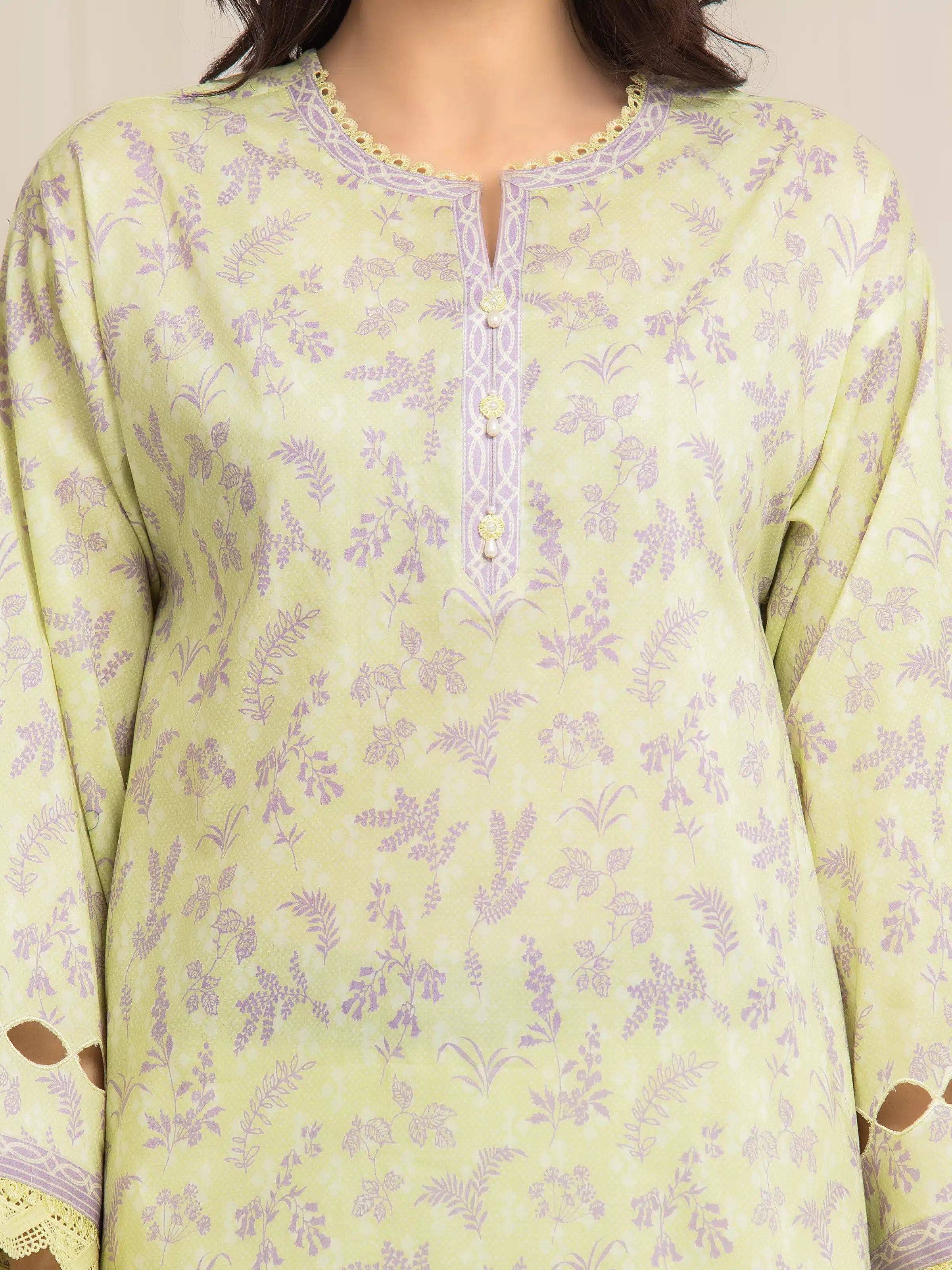 Unstitched Printed Lawn Suit - EWU6A1-36591-3P - Image 3