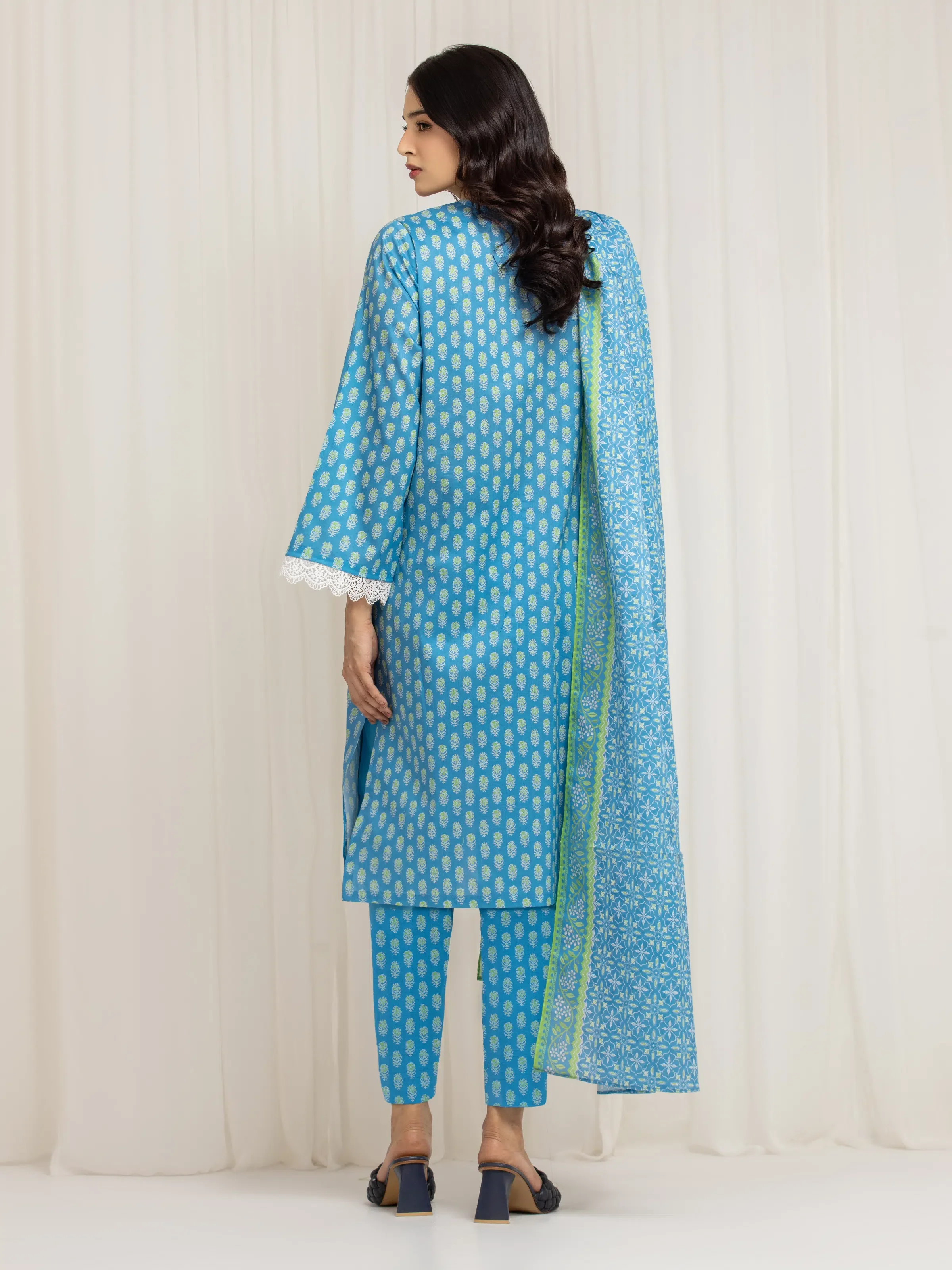 Unstitched Printed Lawn Suit - EWU6A1-36592-3P - Image 6