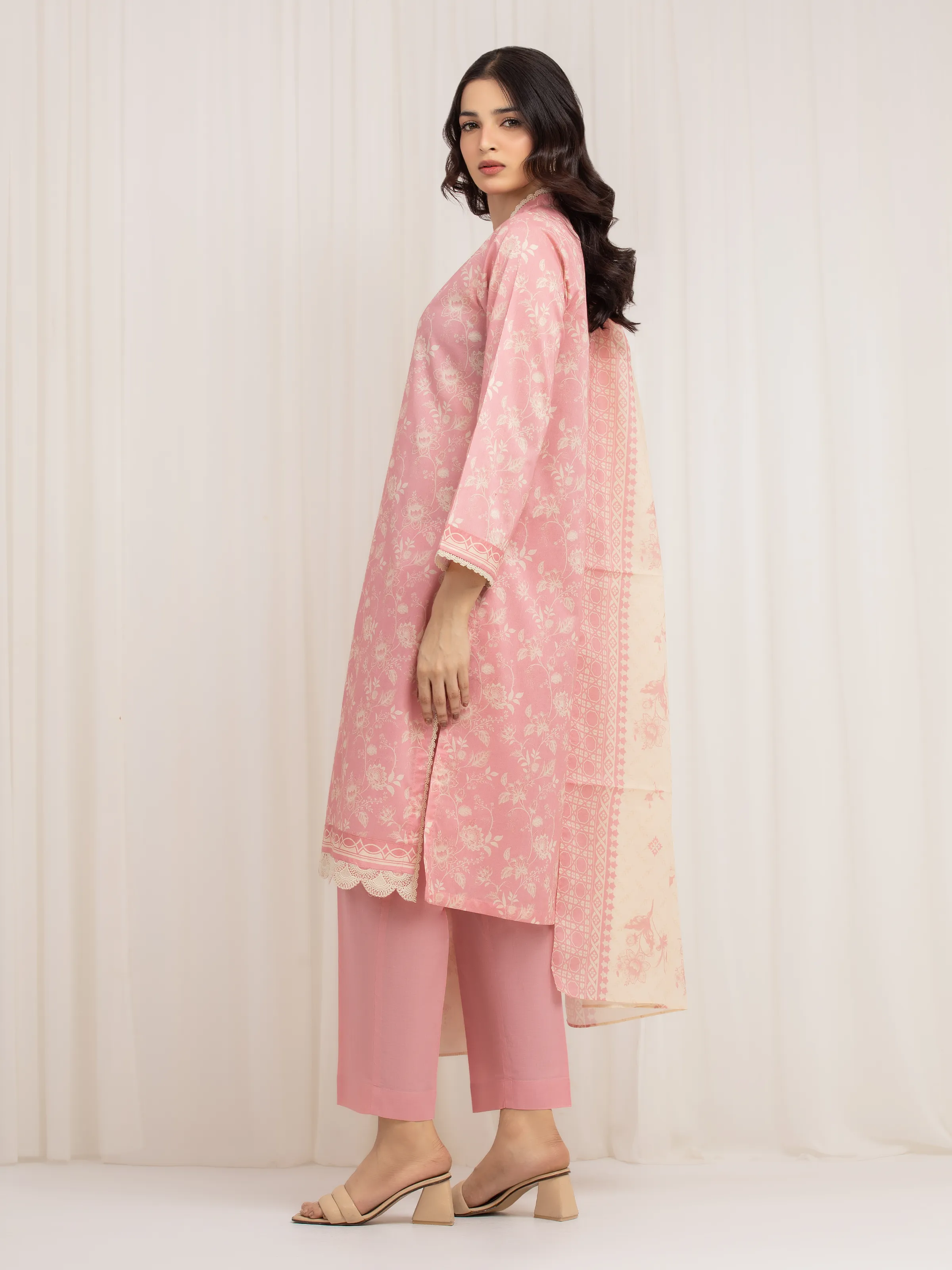 Unstitched Printed Lawn Suit - EWU6A1-36593-3P - Image 5