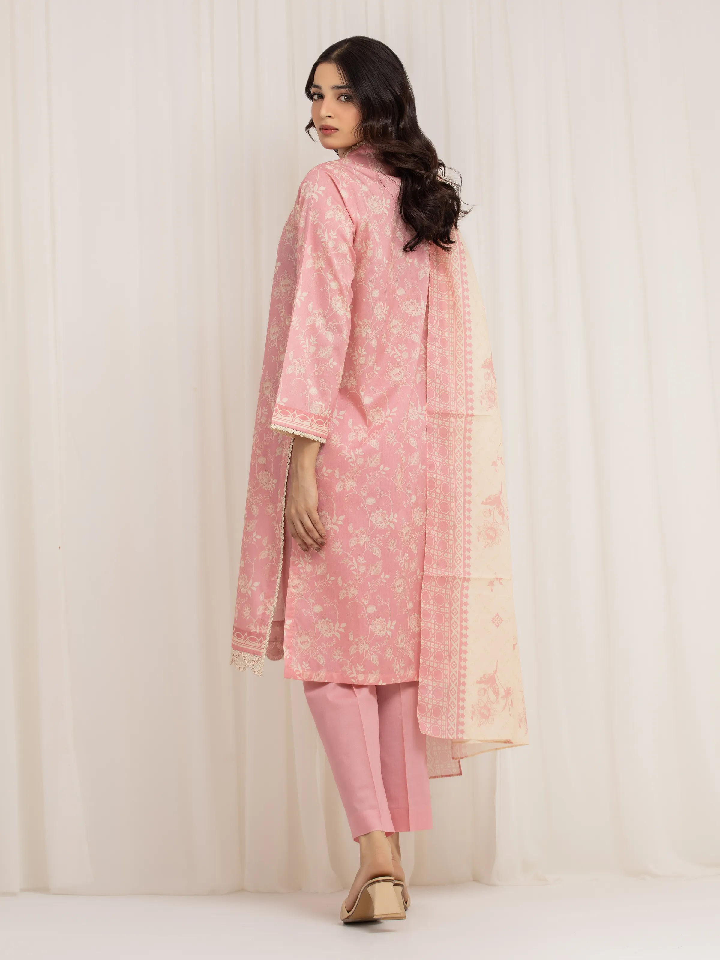 Unstitched Printed Lawn Suit - EWU6A1-36593-3P - Image 6