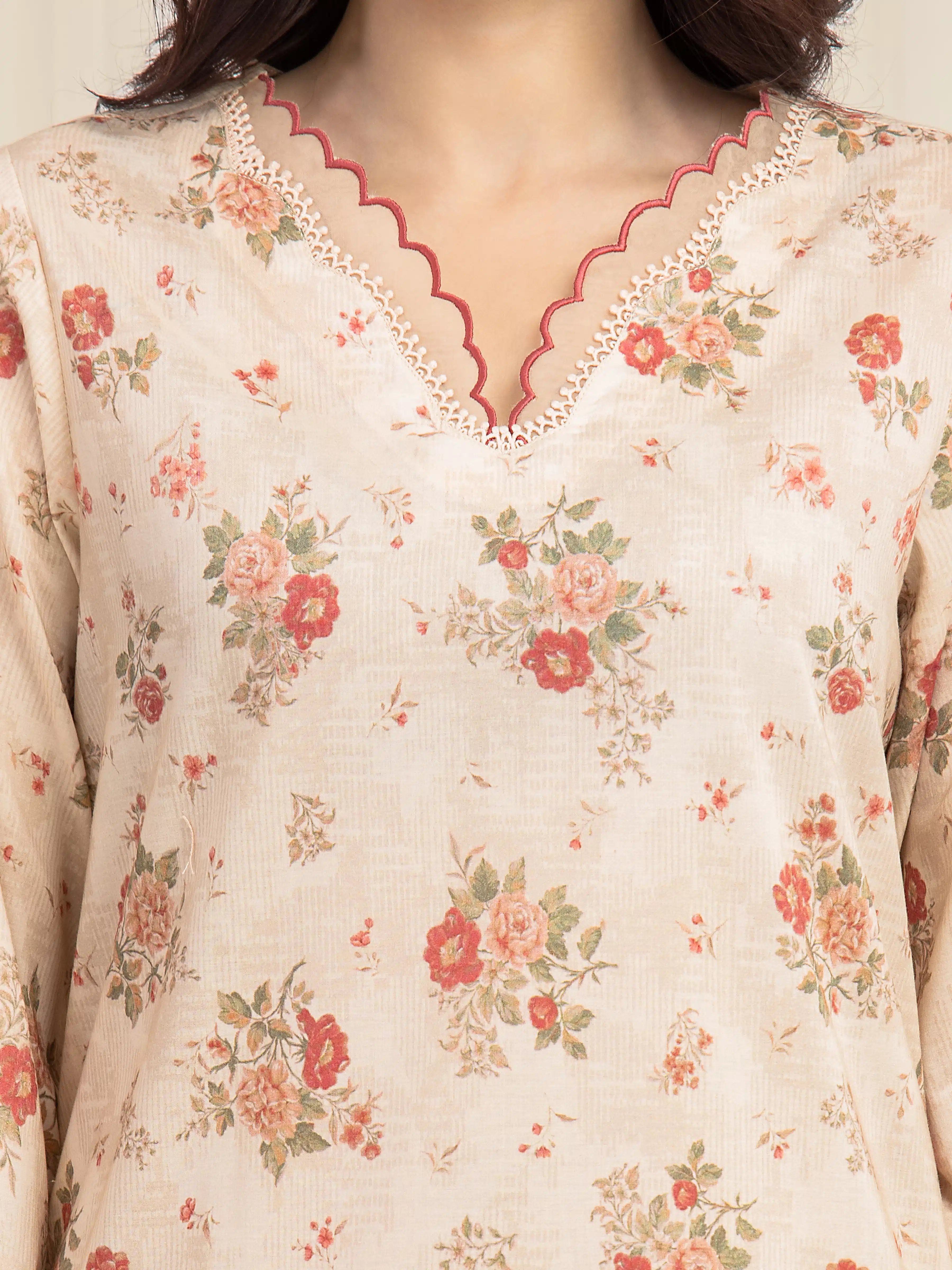 Unstitched Printed Lawn Suit - EWU6A1-36594-3P - Image 3