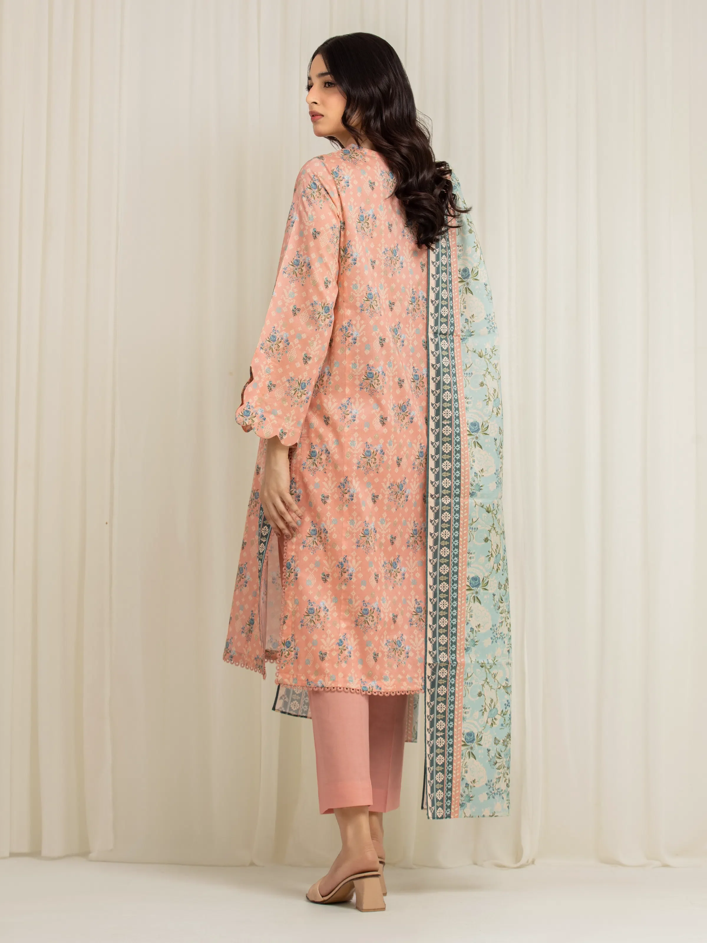 Unstitched Printed Lawn Suit - EWU6A1-36596-3P - Image 6