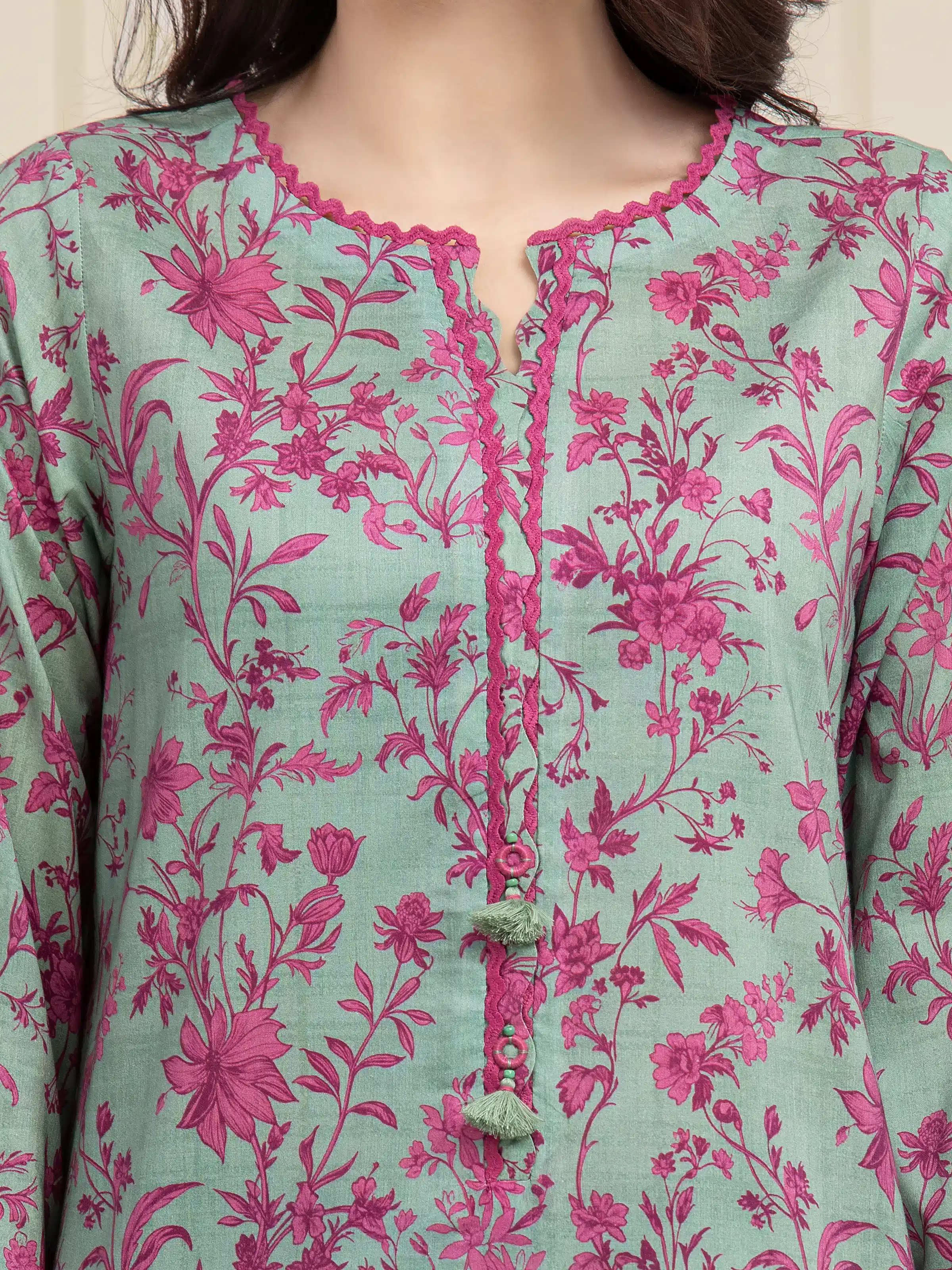 Unstitched Printed Lawn Suit - EWU6A1-36597-3P - Image 3