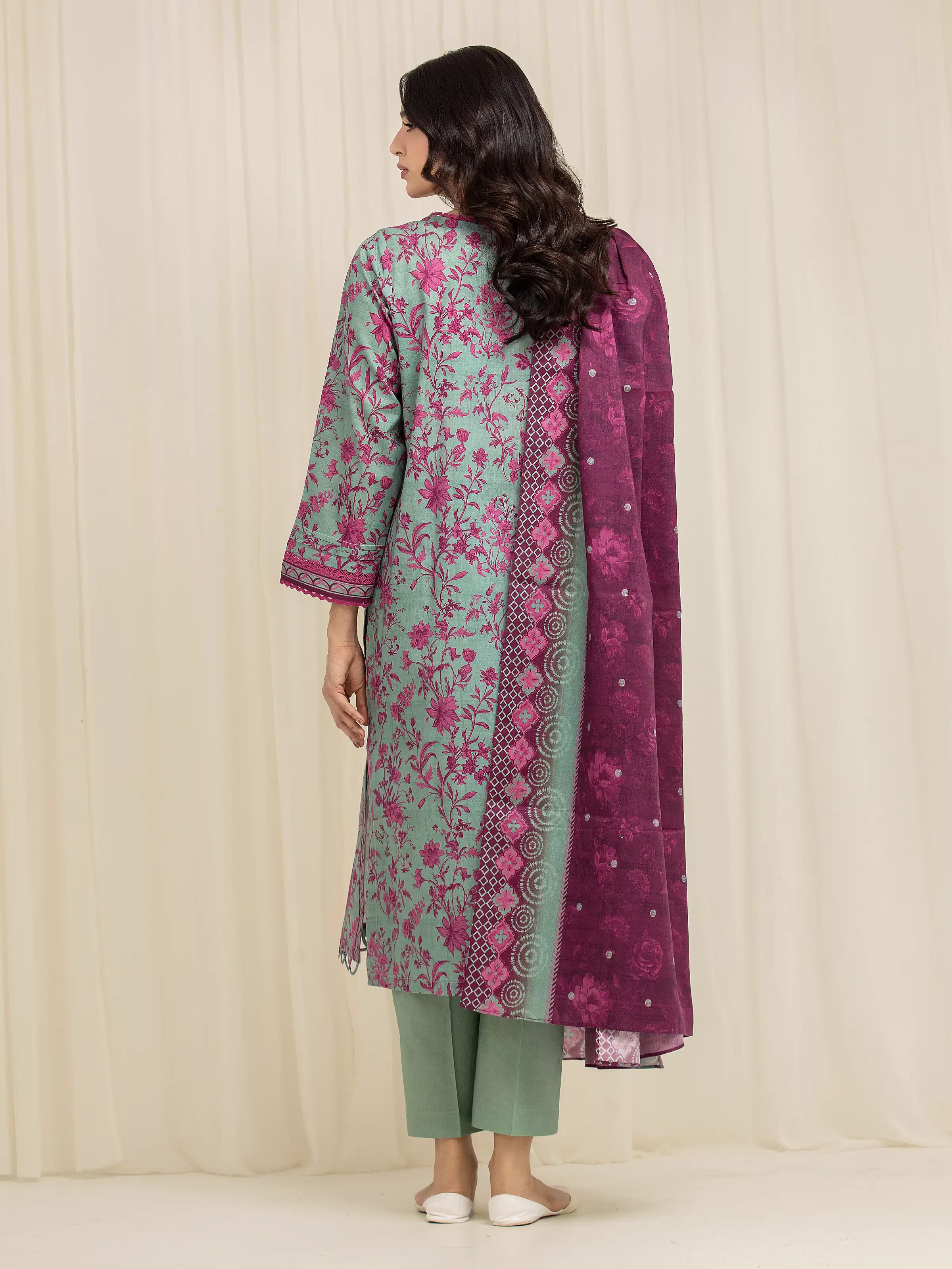 Unstitched Printed Lawn Suit - EWU6A1-36597-3P - Image 6