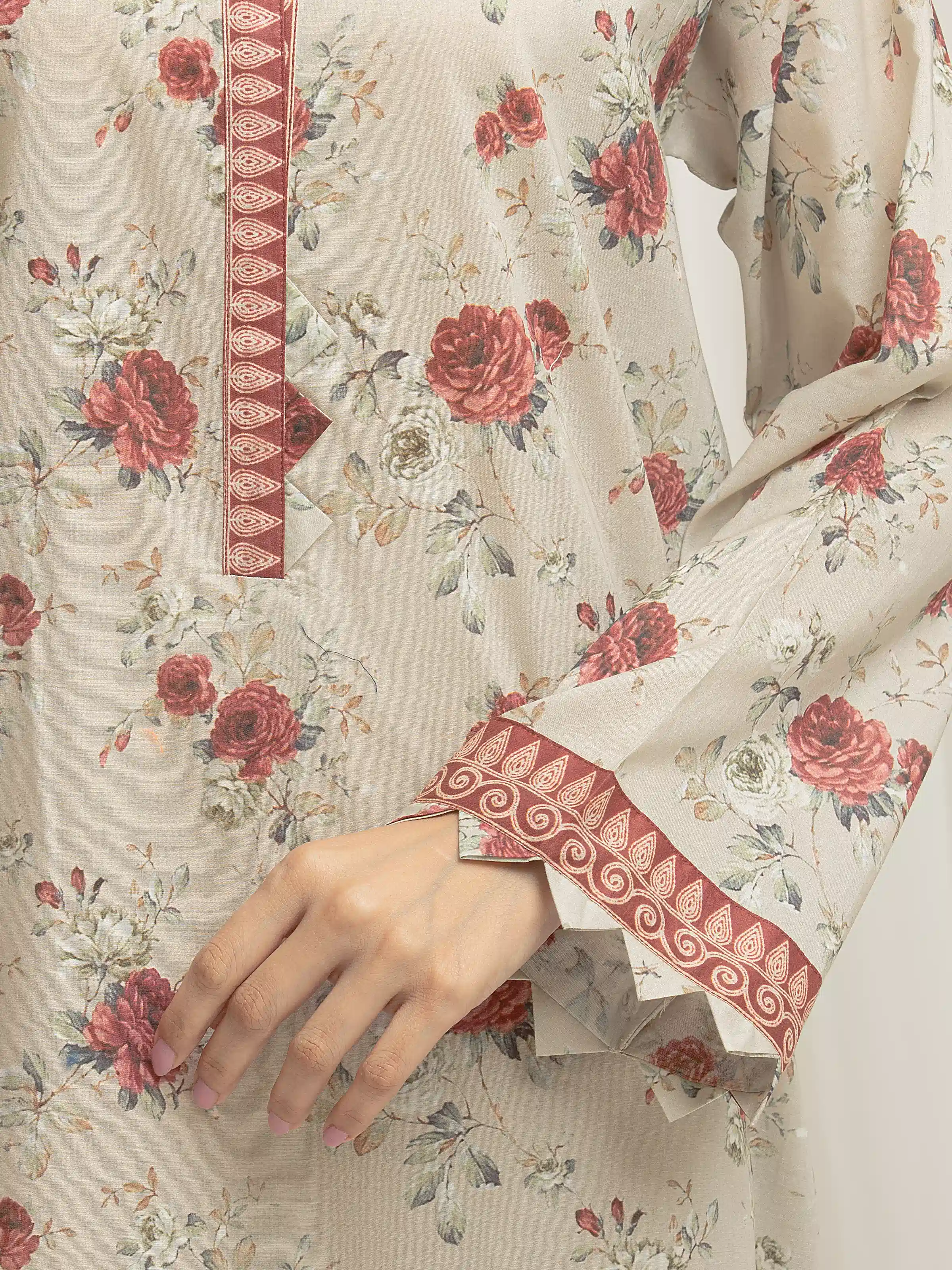 Unstitched Printed Lawn Suit - EWU6A1-36599-3P - Image 3