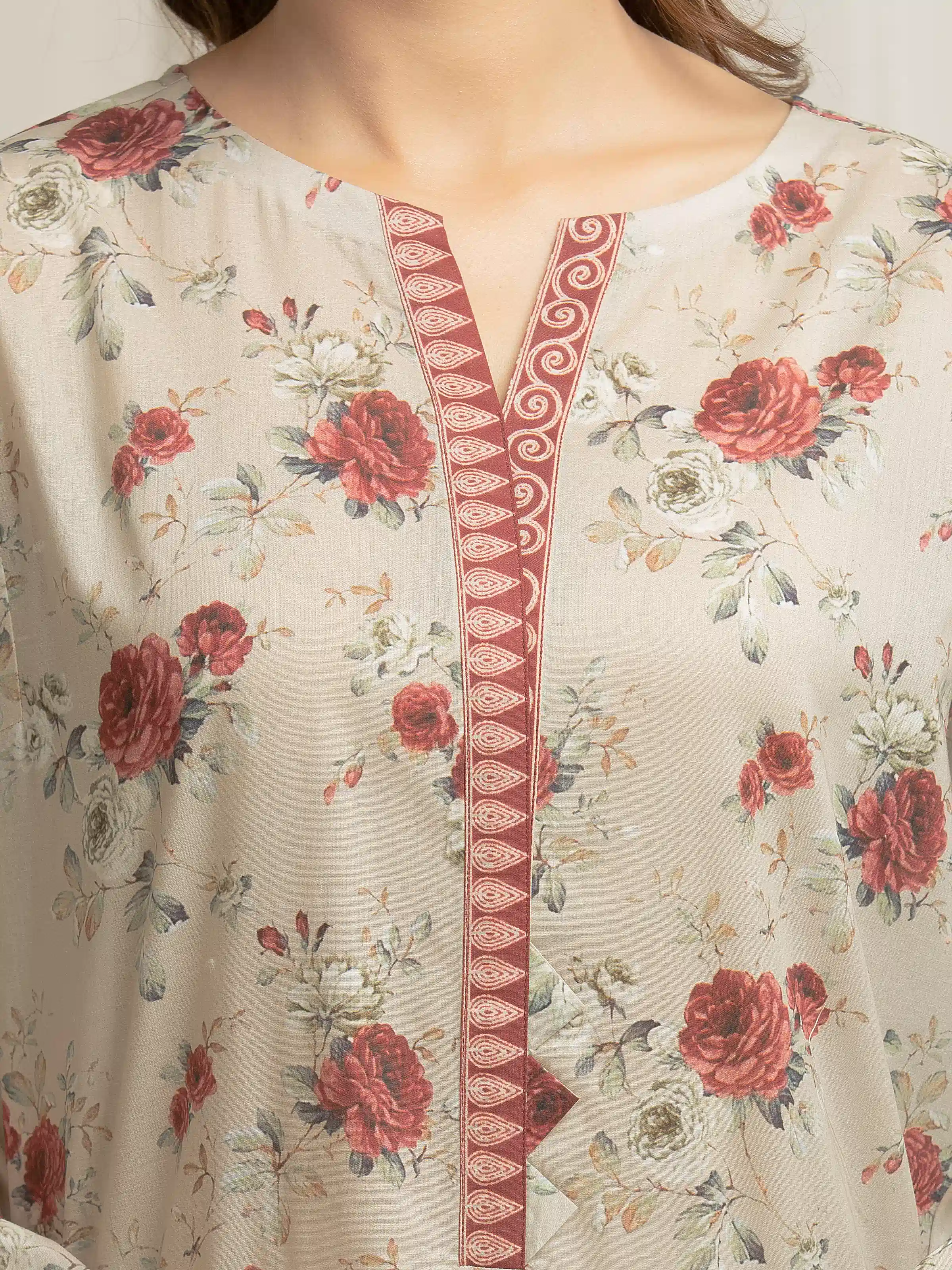 Unstitched Printed Lawn Suit - EWU6A1-36599-3P - Image 4