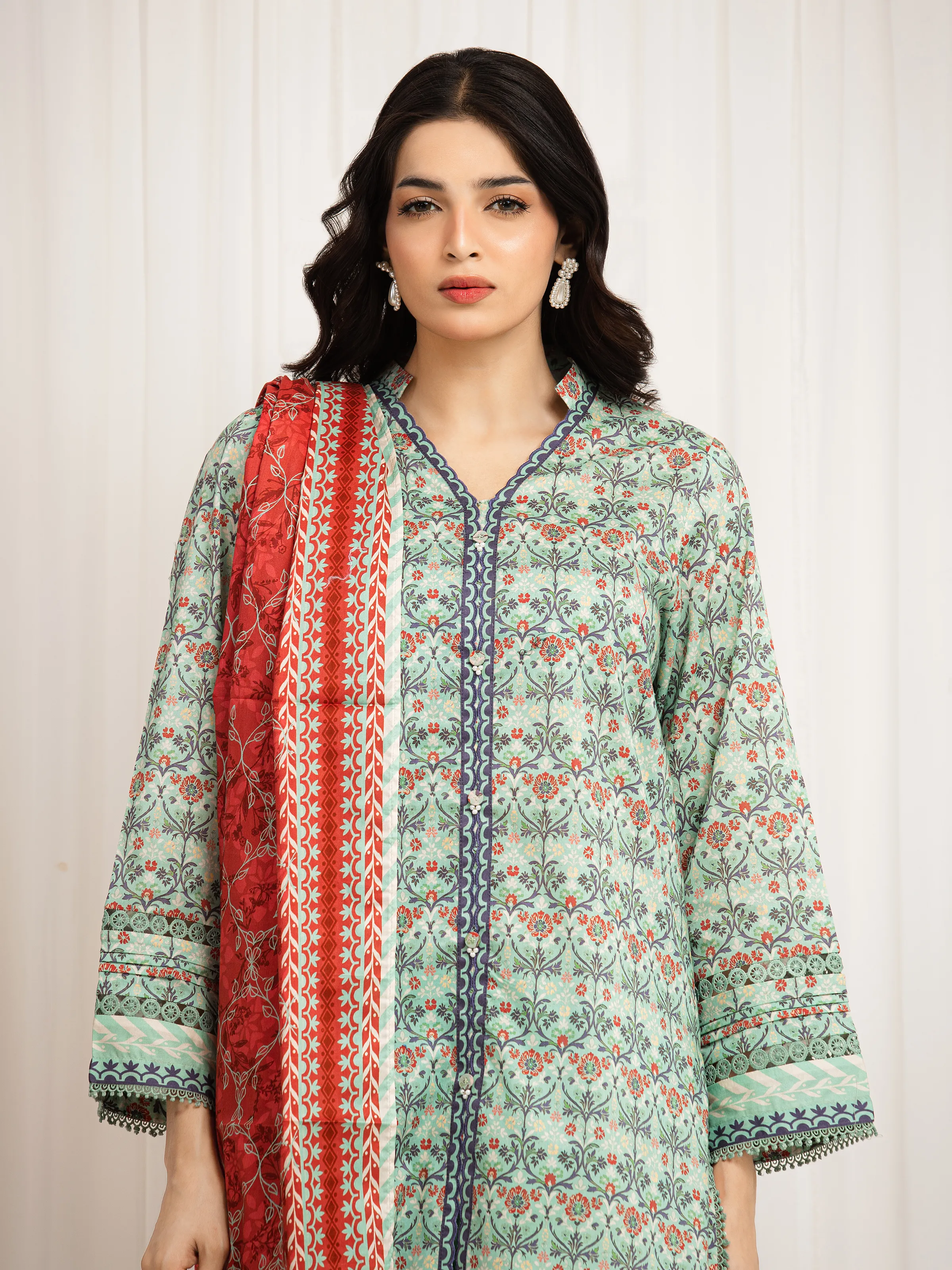 Unstitched Printed Lawn Suit - EWU6A1-36600-3P - Image 2