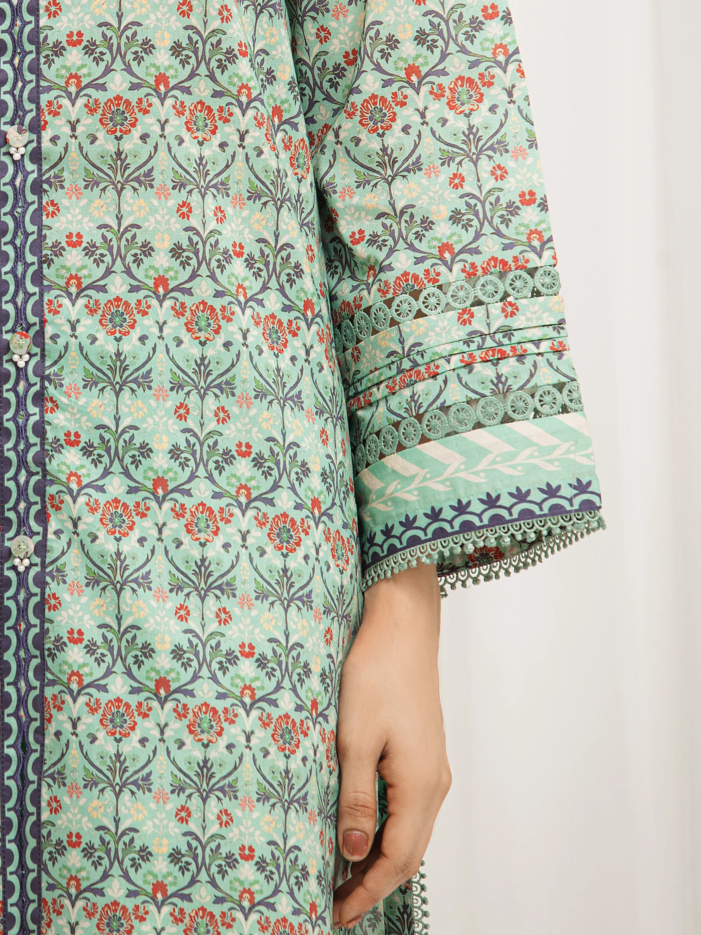 Unstitched Printed Lawn Suit - EWU6A1-36600-3P - Image 4
