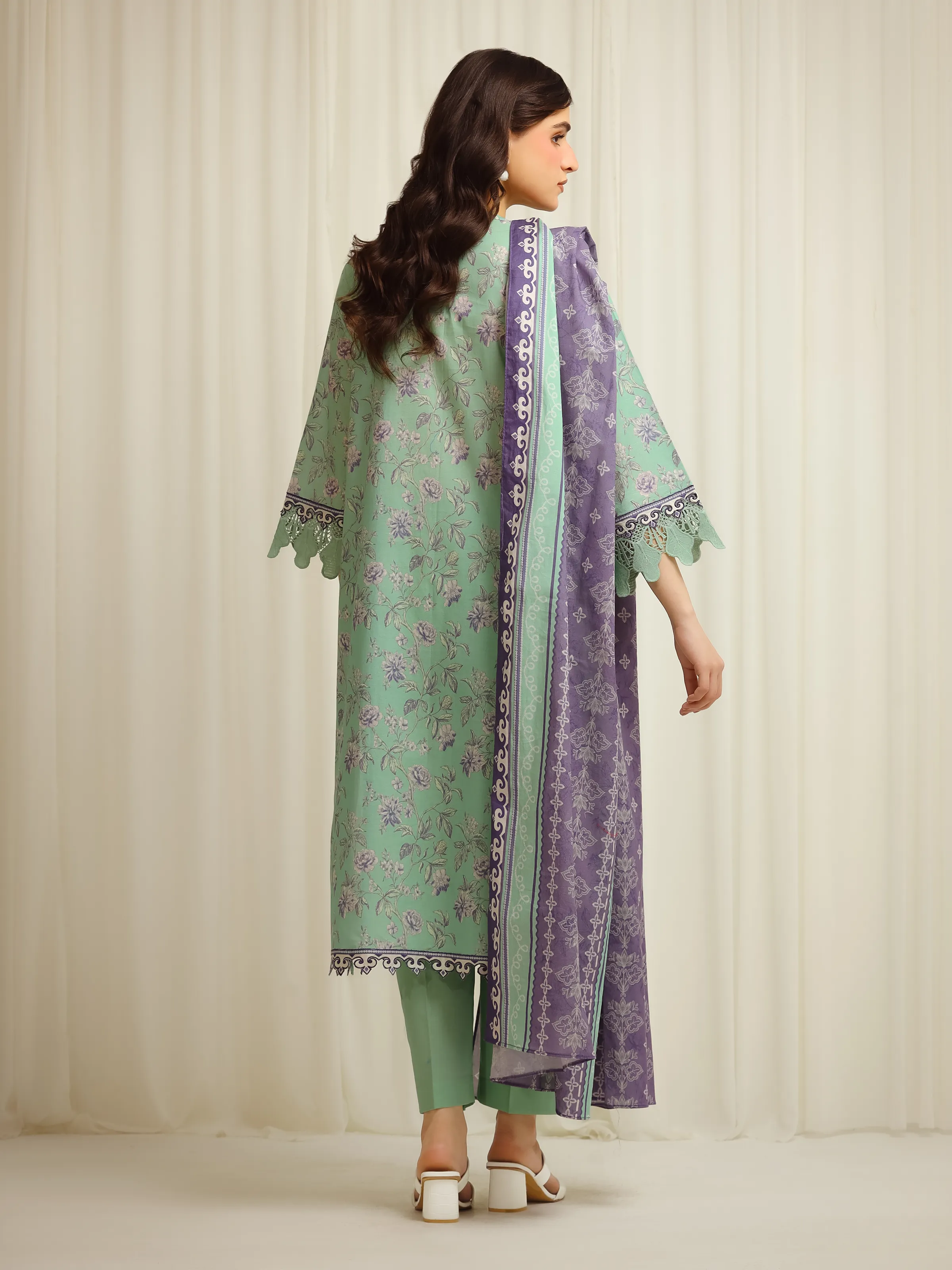 Unstitched Printed Lawn Suit - EWU6A1-36607-3P - Image 6