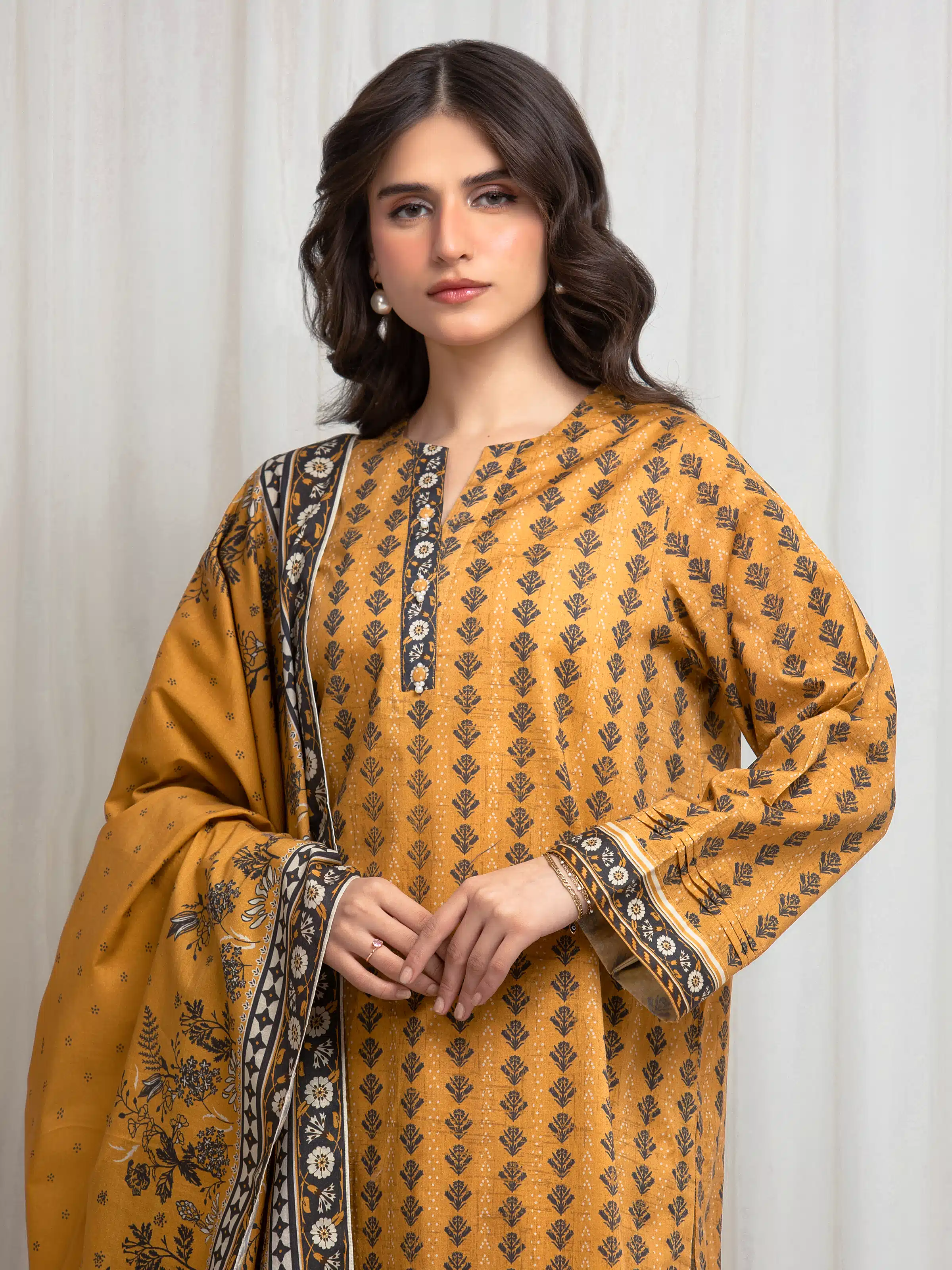Unstitched  Printed Lawn Suit - EWU6A1-36611-3P - Image 2