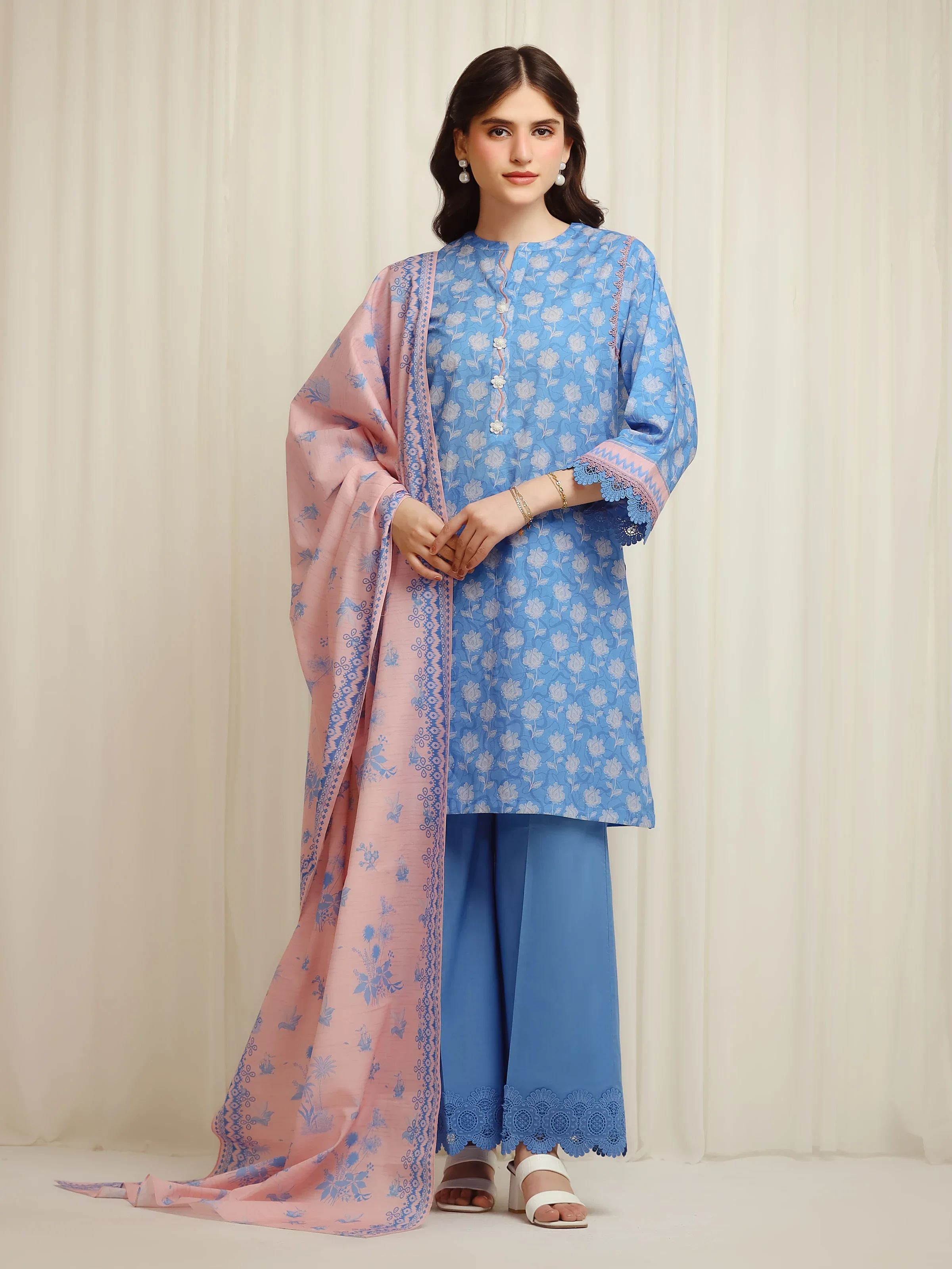 Unstitched Printed Lawn Suit - EWU6A1-36615-3P